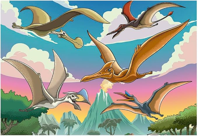 Quebra-Cabeças Progressivo Dinossauros Céu, Terra e Mar