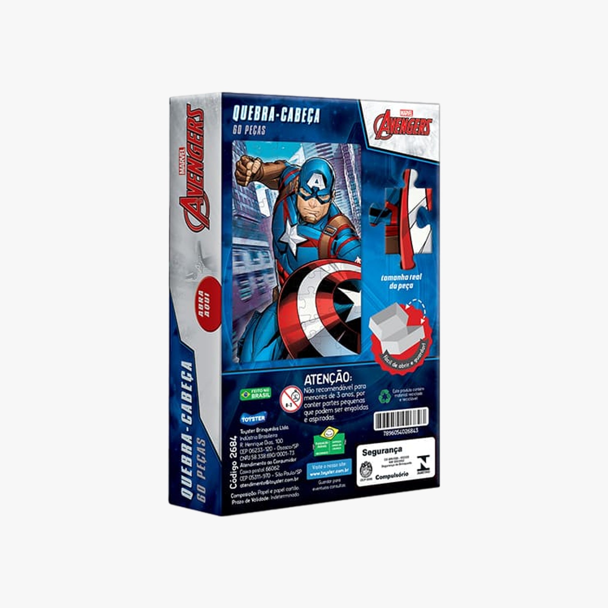 Quebra-Cabeça Capitão América Marvel 60 Peças