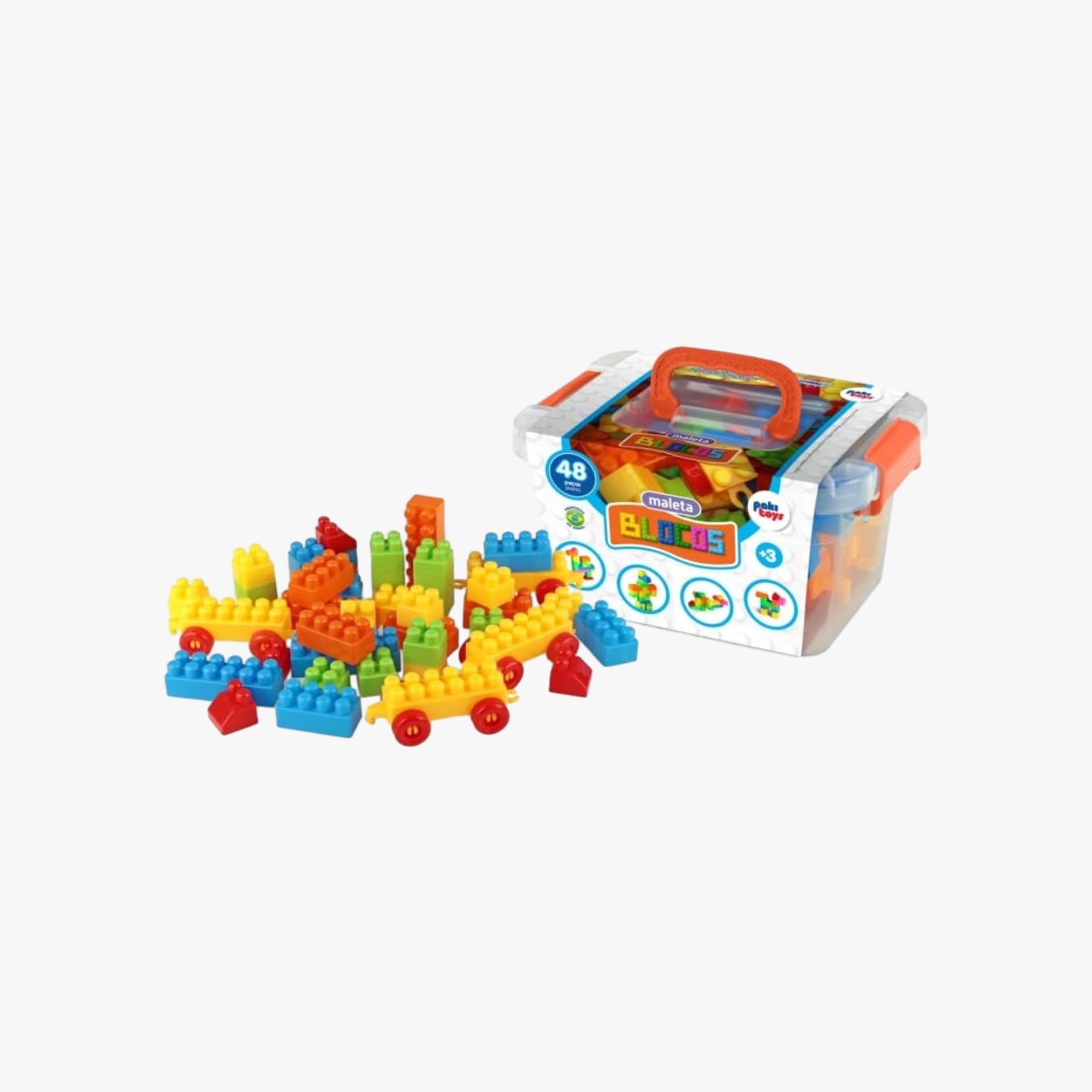 Kit Blocos de Montar 48 Peças com Maleta