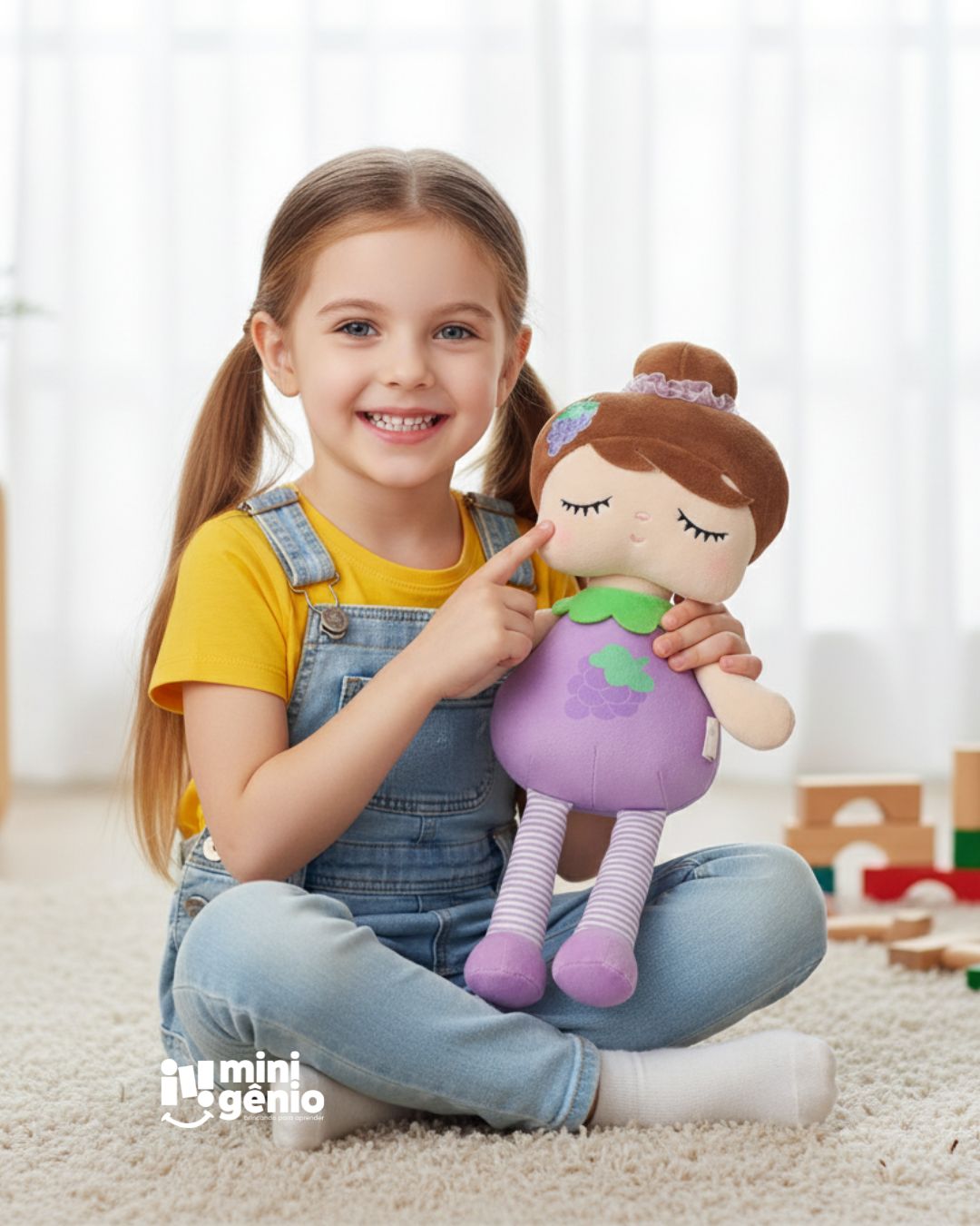Boneca Infantil de Pano Frutinha Uvinha 33cm