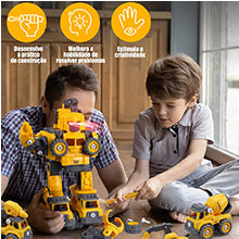 Carrinho Robô Construbots - Monta Desmonta 5 em 1