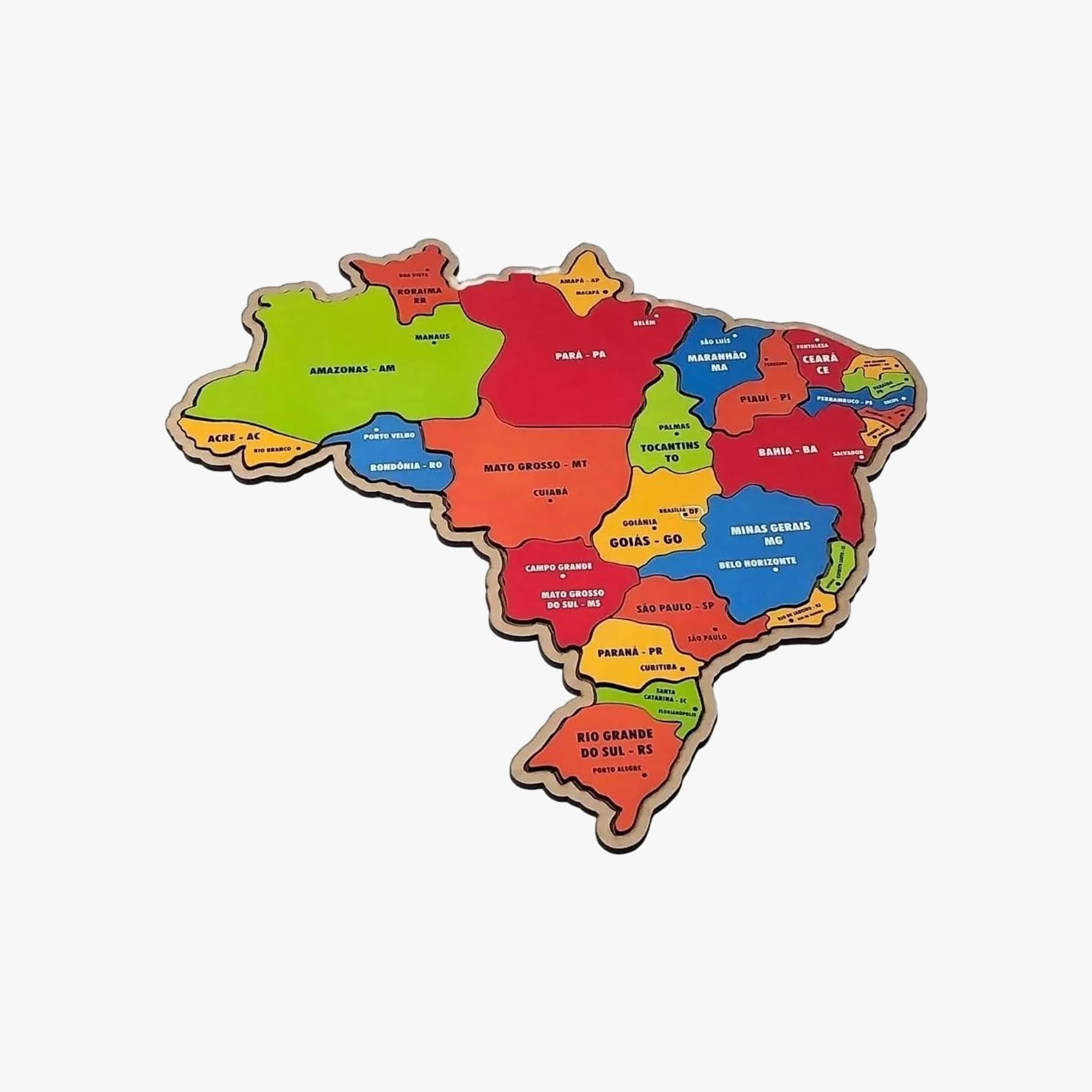Quebra-Cabeça Mapa Brasil Estados e Capitais