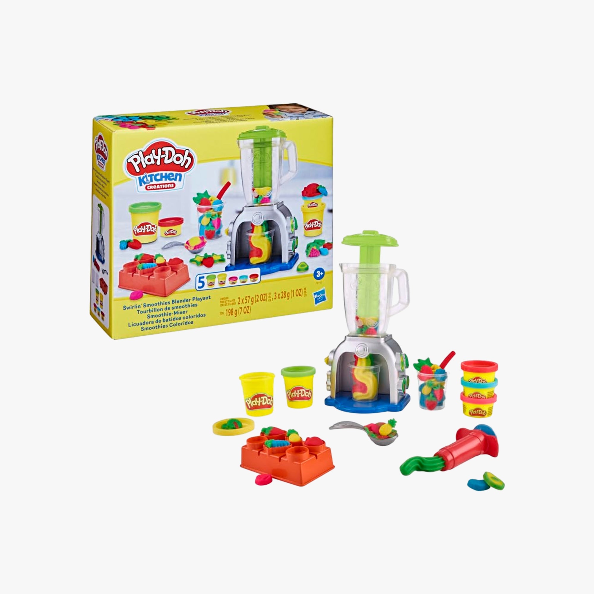Kit massinha Play-Doh smoothies com liquidificador de brinquedo e frutas modeladas em massinha colorida