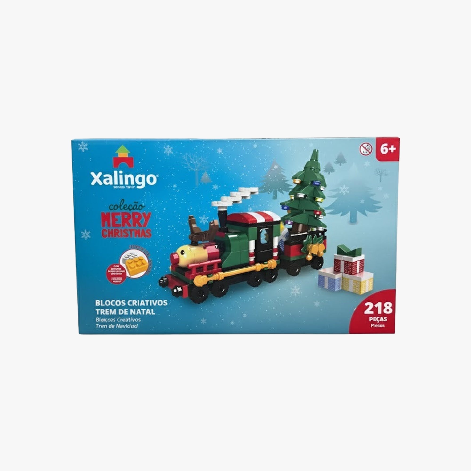 Blocos Criativos Trem  Coleção de Natal 218 peças