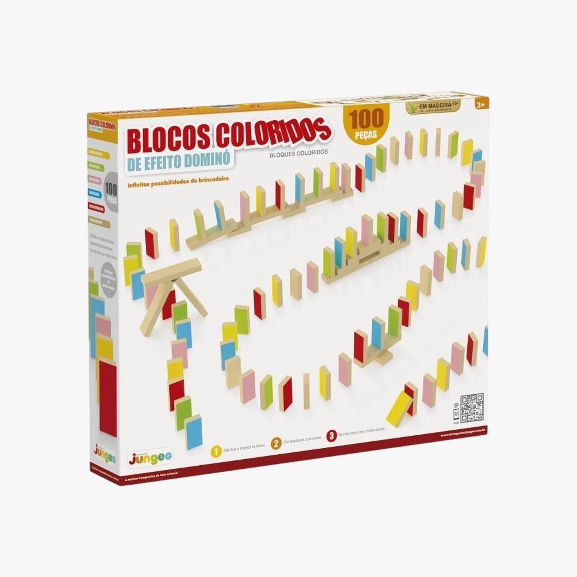 Brinquedo Infantil Blocos Coloridos 100 Peças