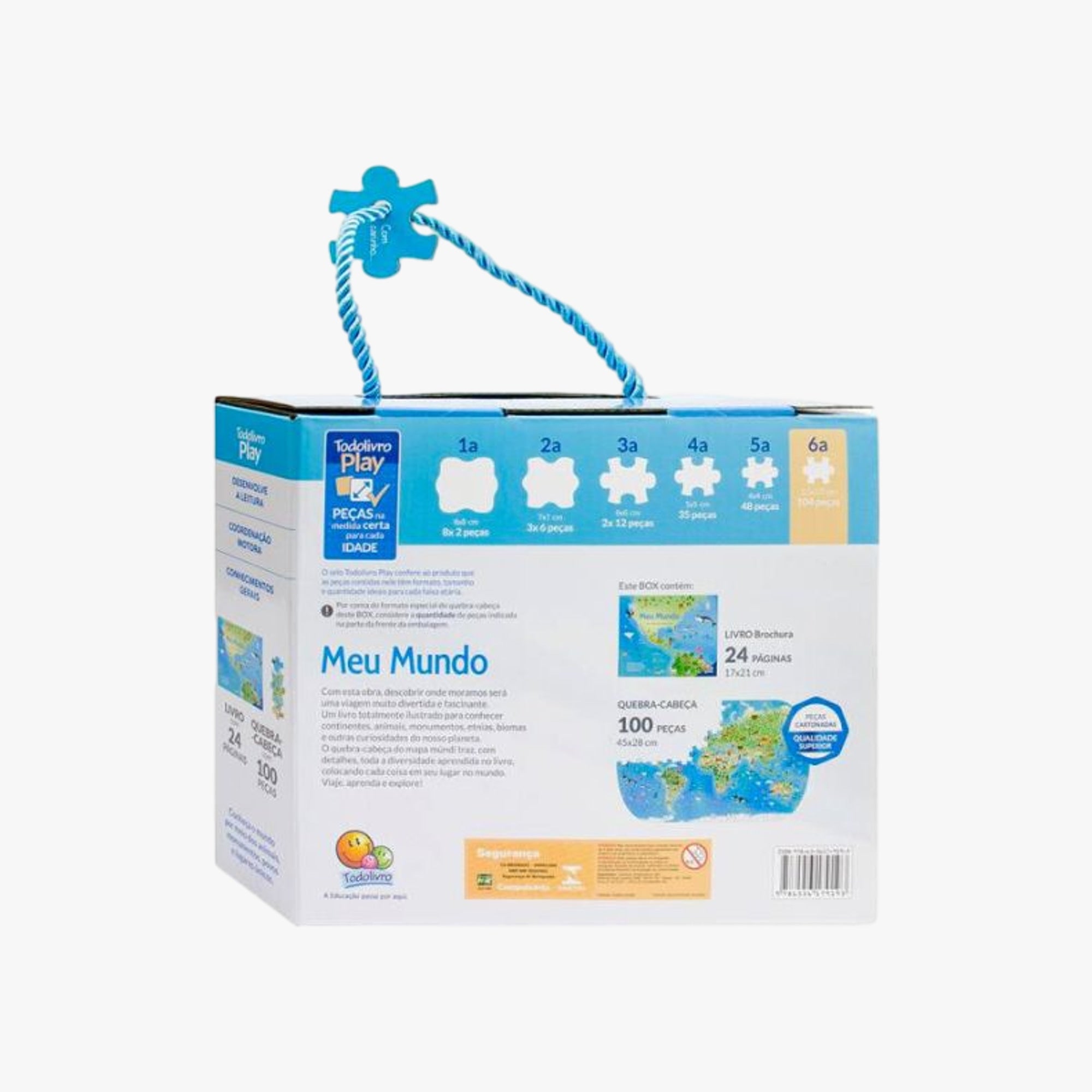 Kit Educativo Meu Mundo Mundo Livro e Quebra-Cabeça