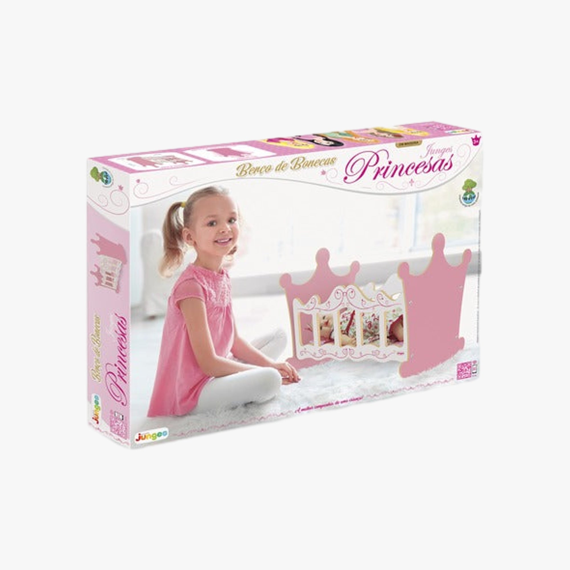 Berço de Bonecas Princesas Rosa