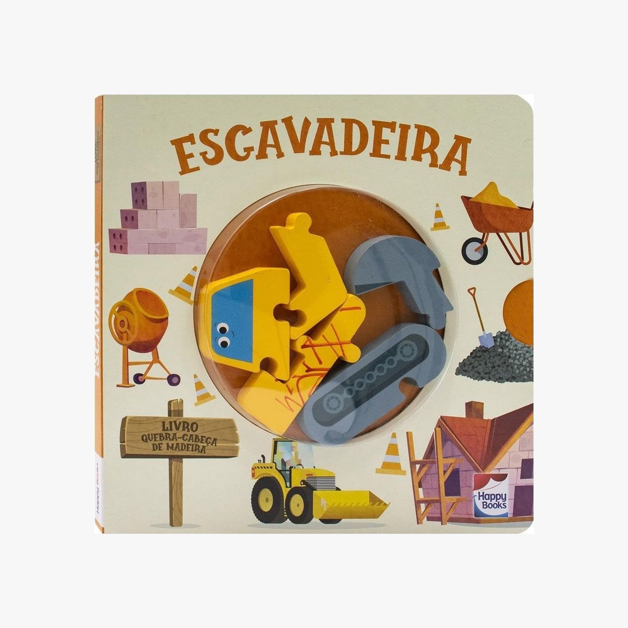 Livro Com Quebra-Cabeça Escavadeira