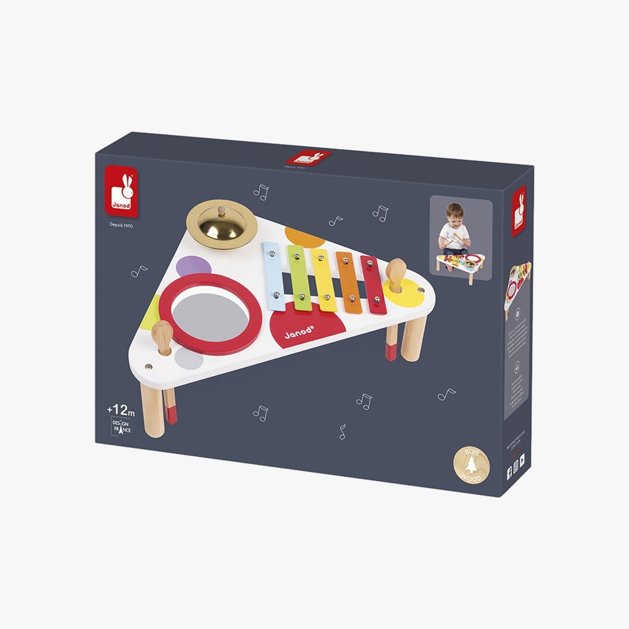 Minha Primeira Mesa Musical 3 Instrumentos Confetti  Janod