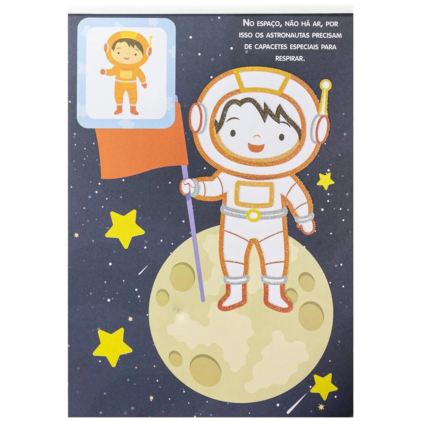 Livro de colorir com glitter: Espaço