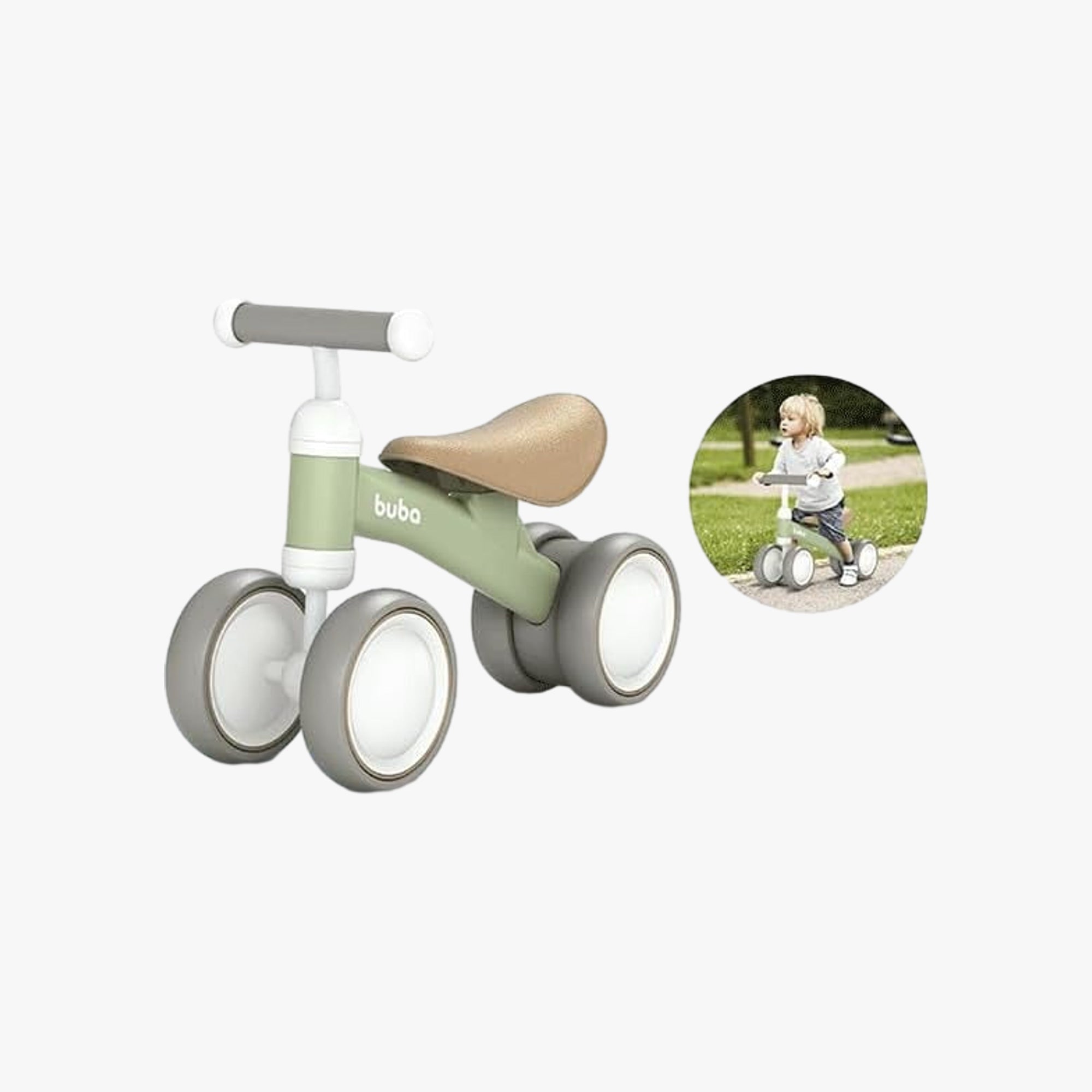 Bicicleta De Equilibrio Buba 4 Rodas Verde