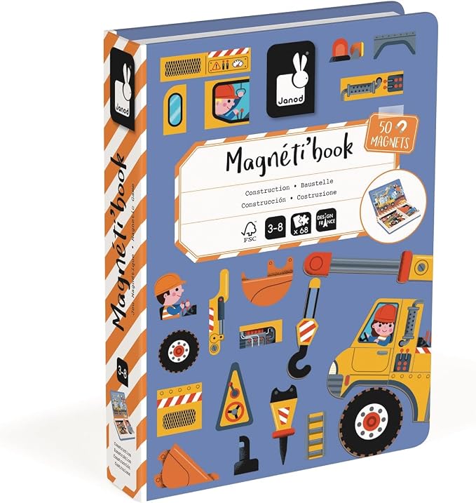 Livro Magnético Construção 50 Peças