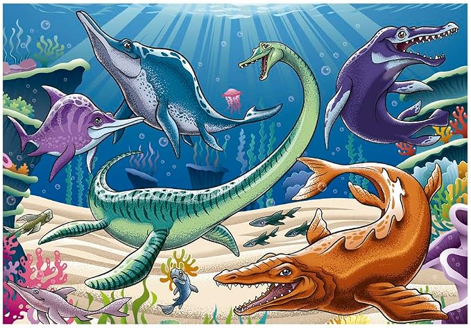 Quebra-Cabeças Progressivo Dinossauros Céu, Terra e Mar