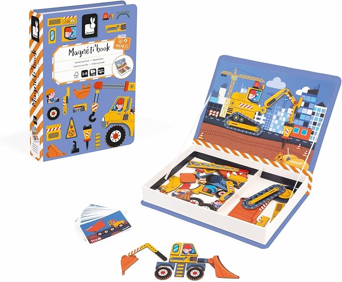 Livro Magnético Construção 50 Peças