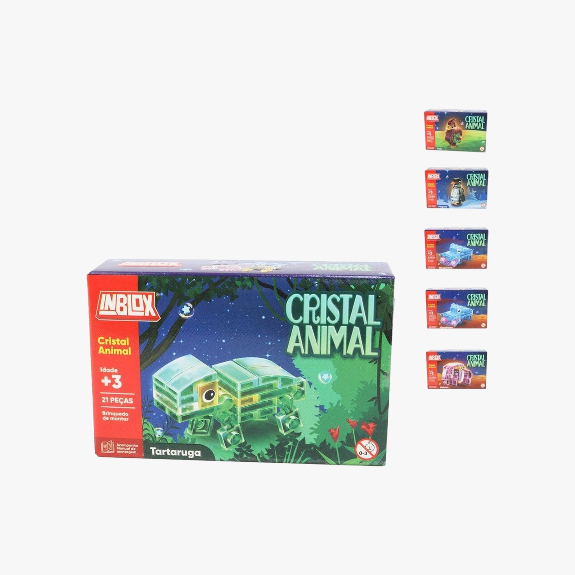 Blocos de Montar Cristal Animais Sortidos