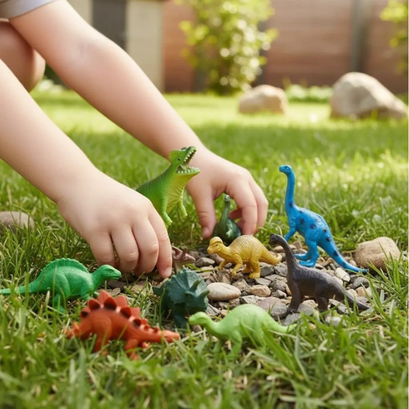 Kit Animais Jurássicos Dinossauros 12 Peças