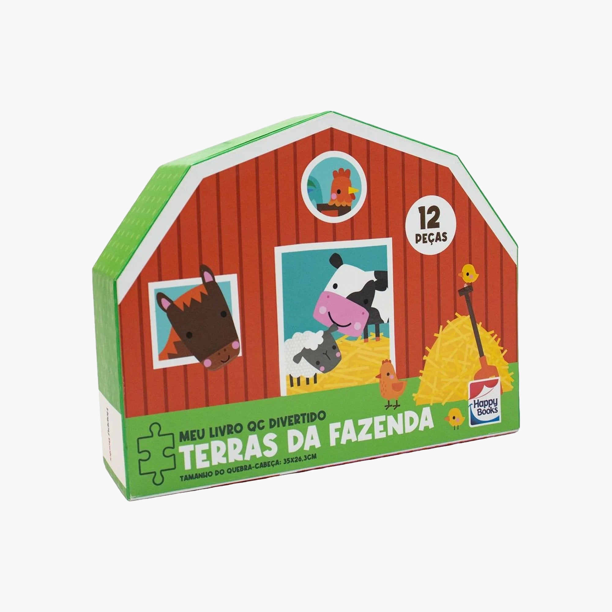 Kit Infantil Livro + Quebra-Cabeça Terras da Fazenda