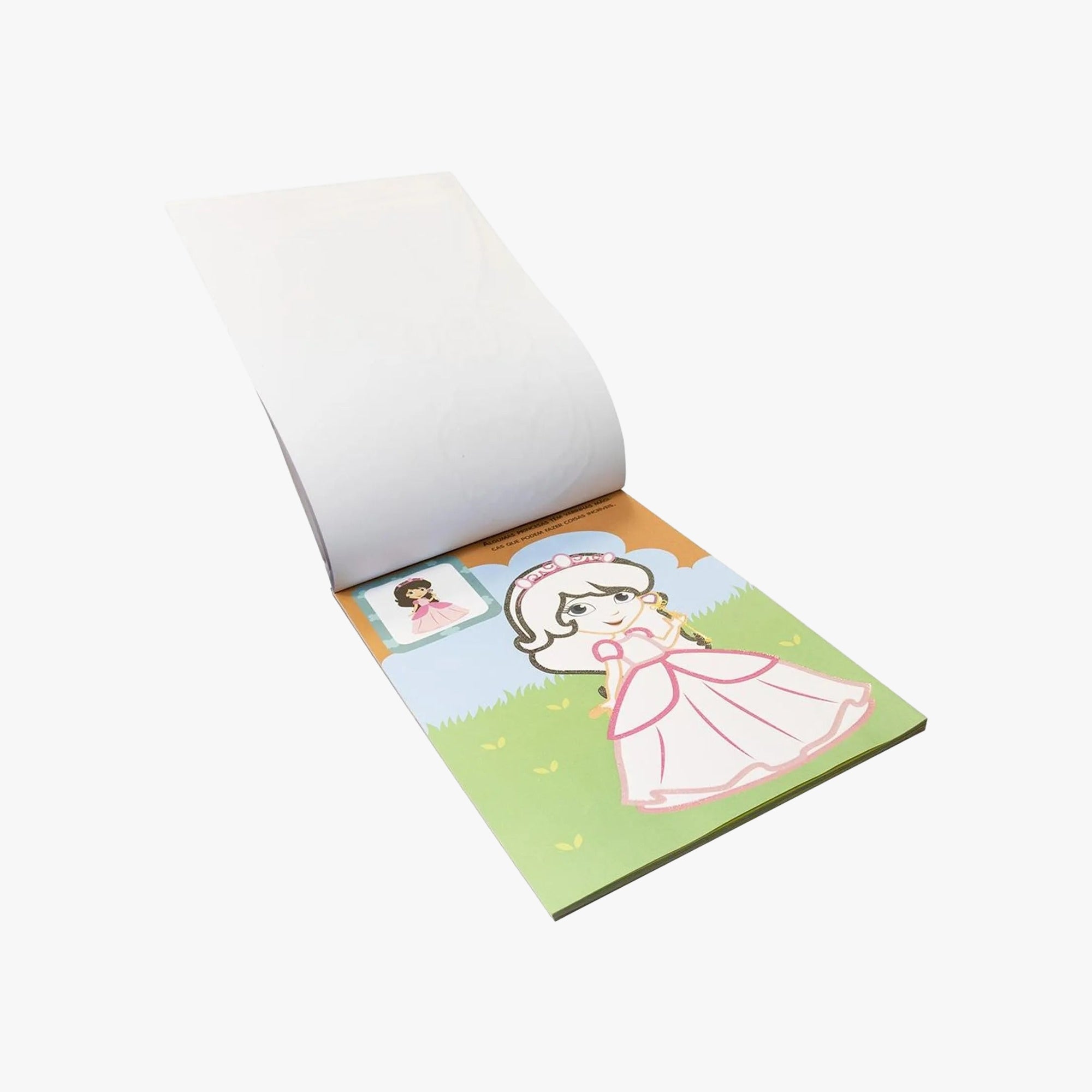 Livro-pad de colorir com Glitter: Princesas