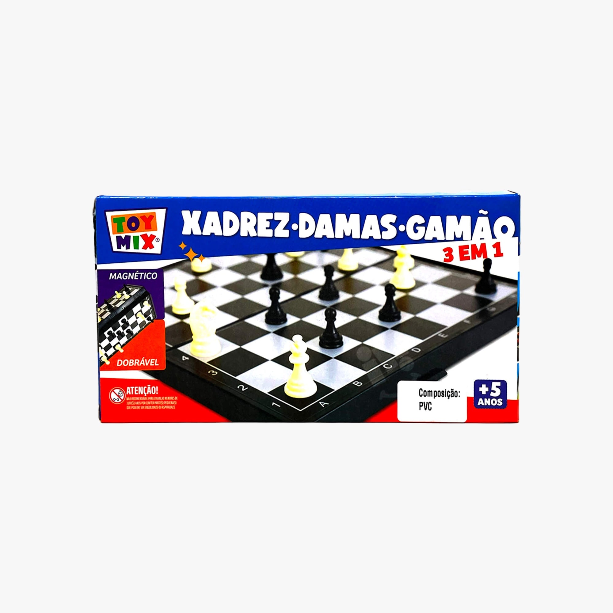 Jogo 2 em 1-  Dama e Gamão Magnético