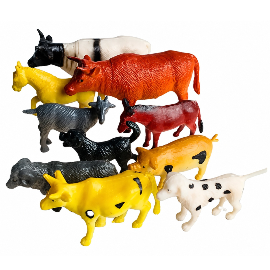 Kit Animais Vida Na Fazenda 10 peças