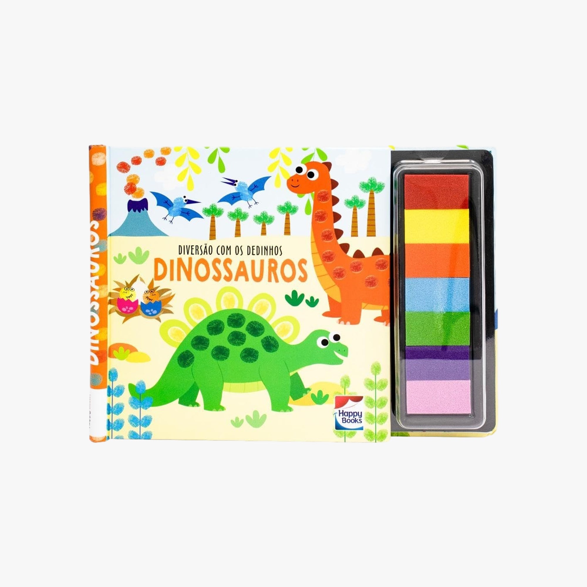 Livro Infantil de Pintura Com os Dedinhos Dinossauros
