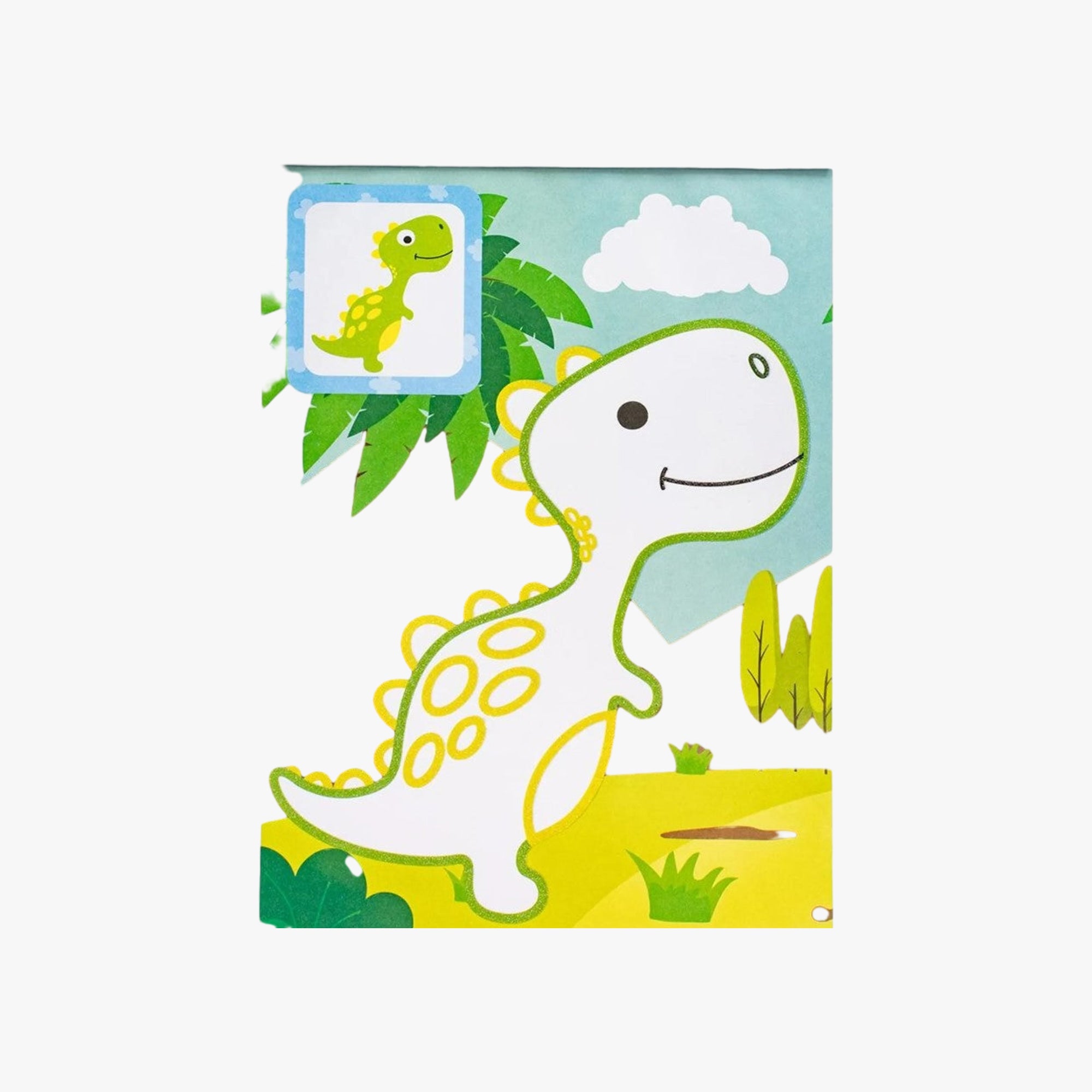 Livro-pad de colorir com Glitter: Dinossauros
