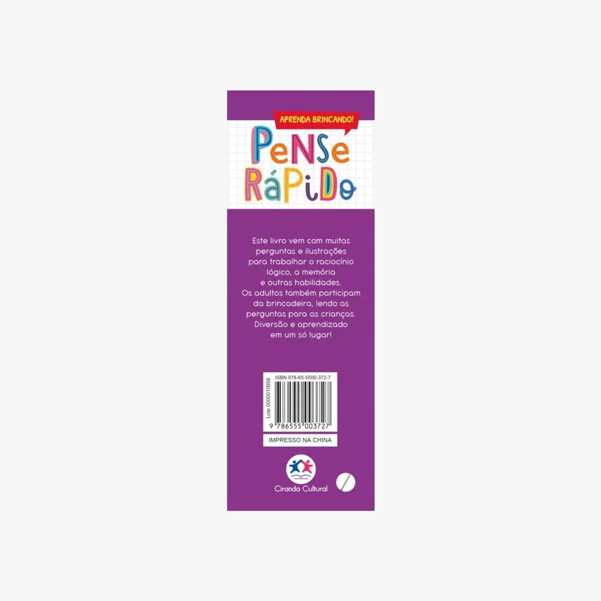 Livro Flash cards Pense Rápido  7 a 8 anos