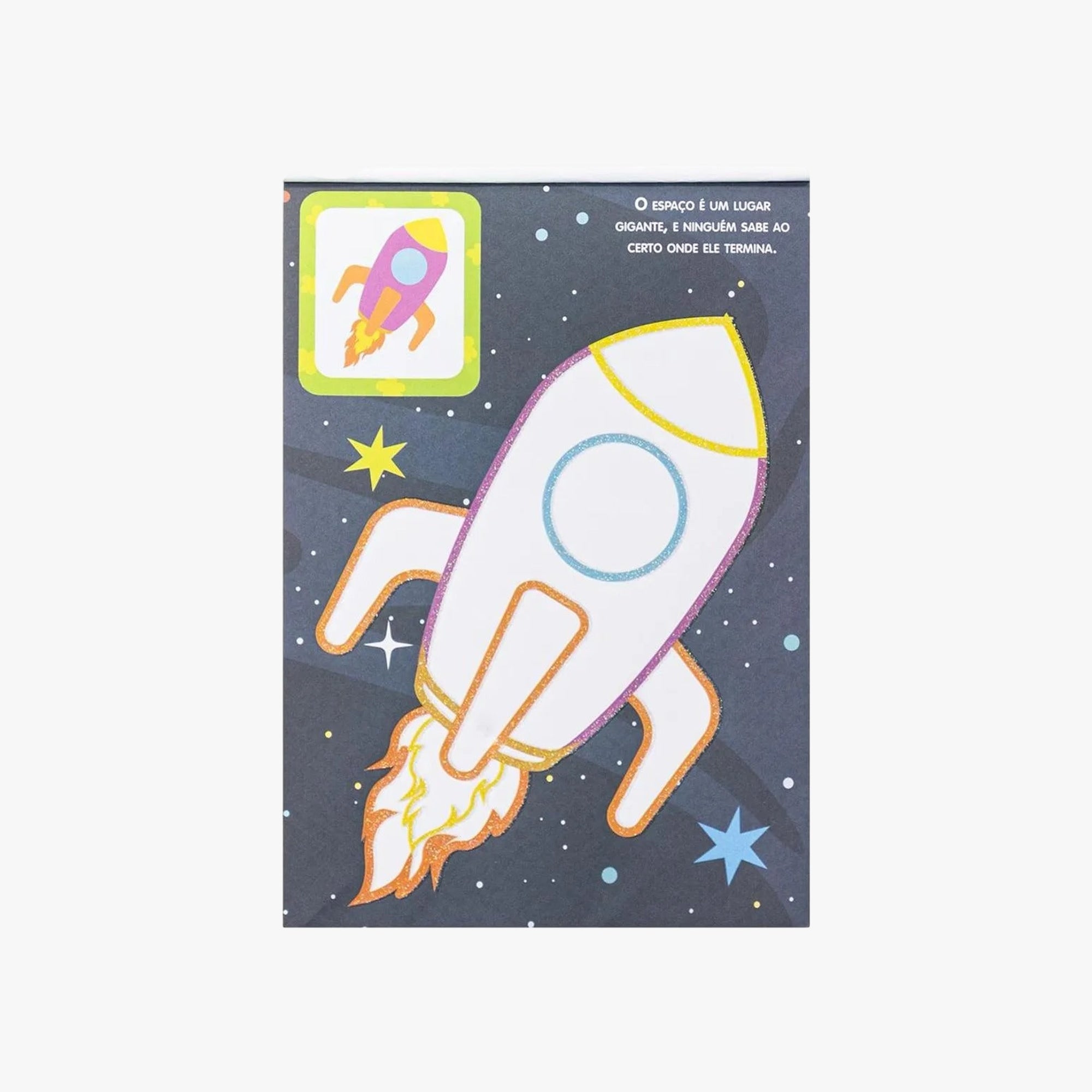 Livro-pad de colorir com Glitter: Espaço