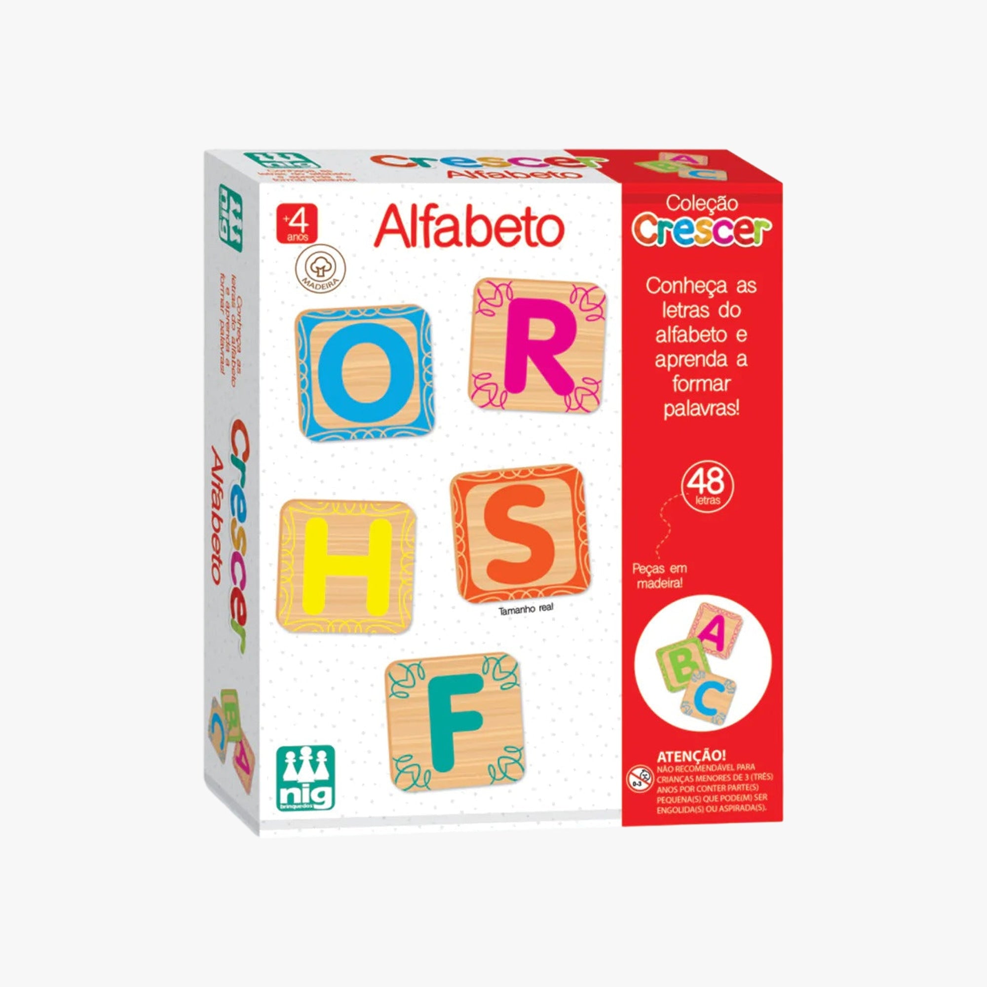Jogo Pedagógico Alfabeto em Madeira