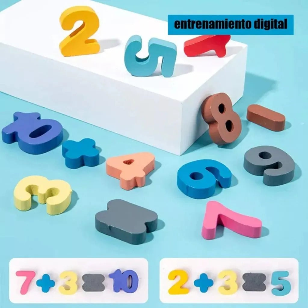 Tabuleiro Atividades Encaixe Montessori 3x1 Números