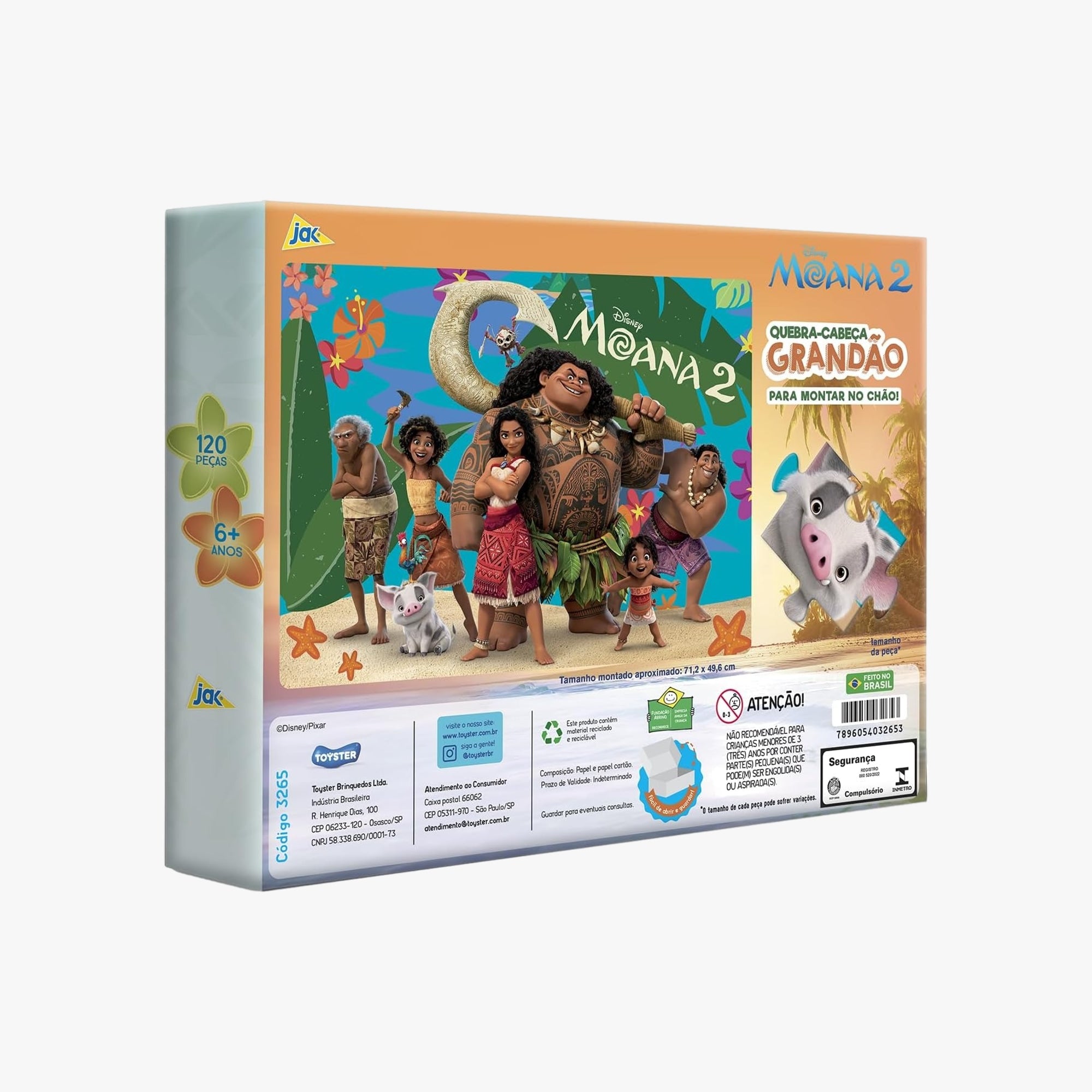 Quebra-Cabeça Infantil Grandão 120 Peças Moana 2