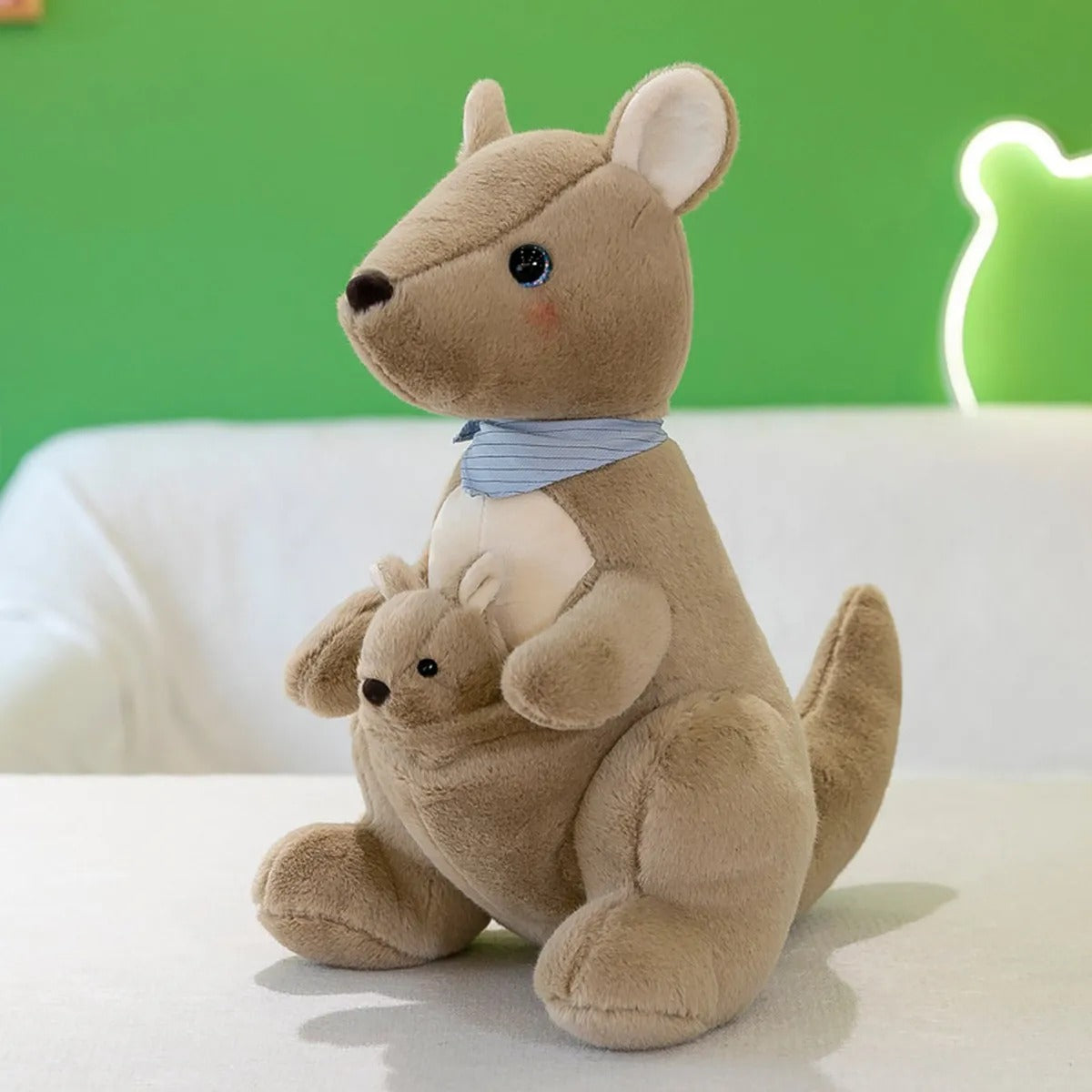 Pelúcia com Mantinha 2 em 1- Mamãe Canguru e Filhote