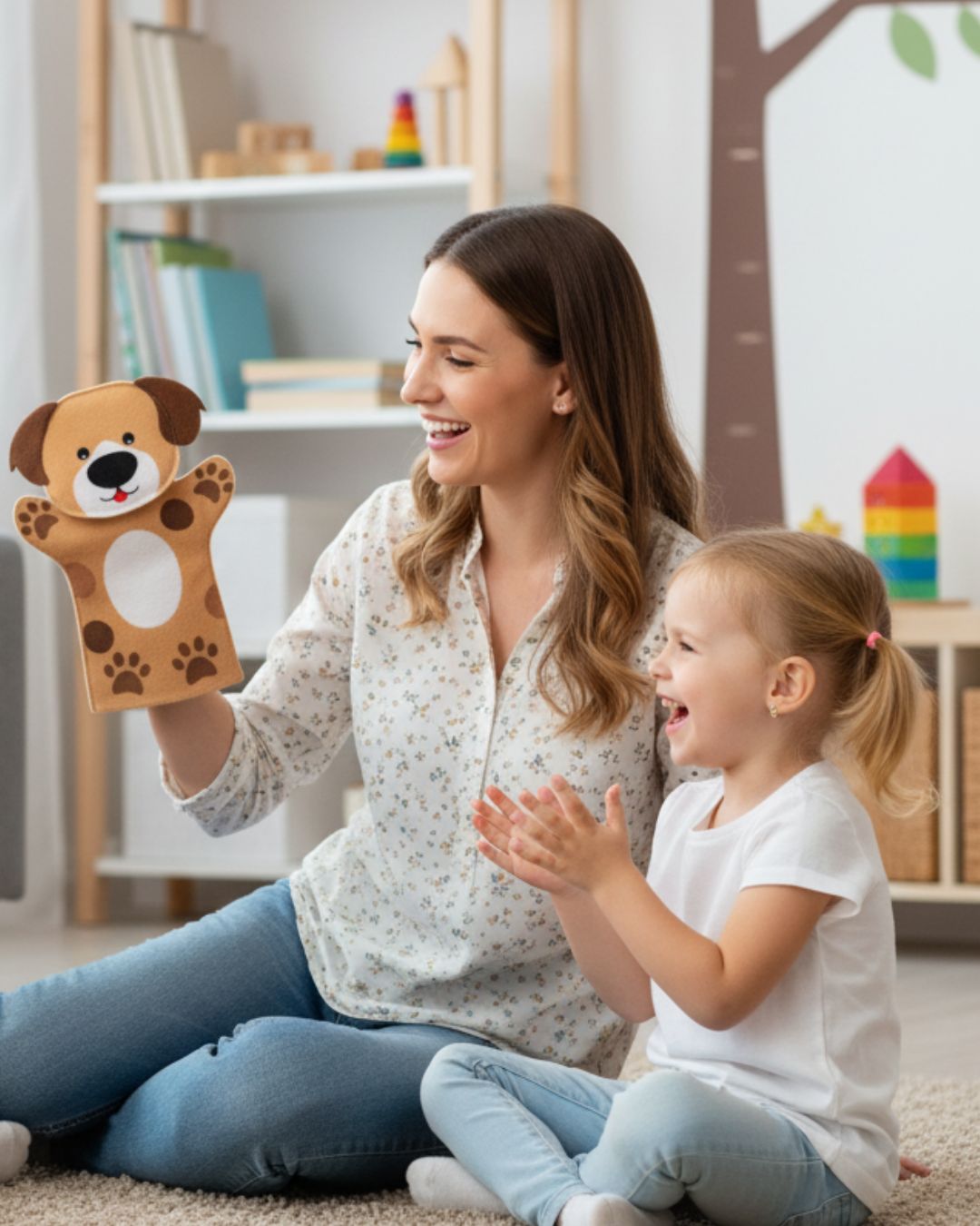 Fantoche de Mão Cachorro - Brinquedo Infantil Educativo