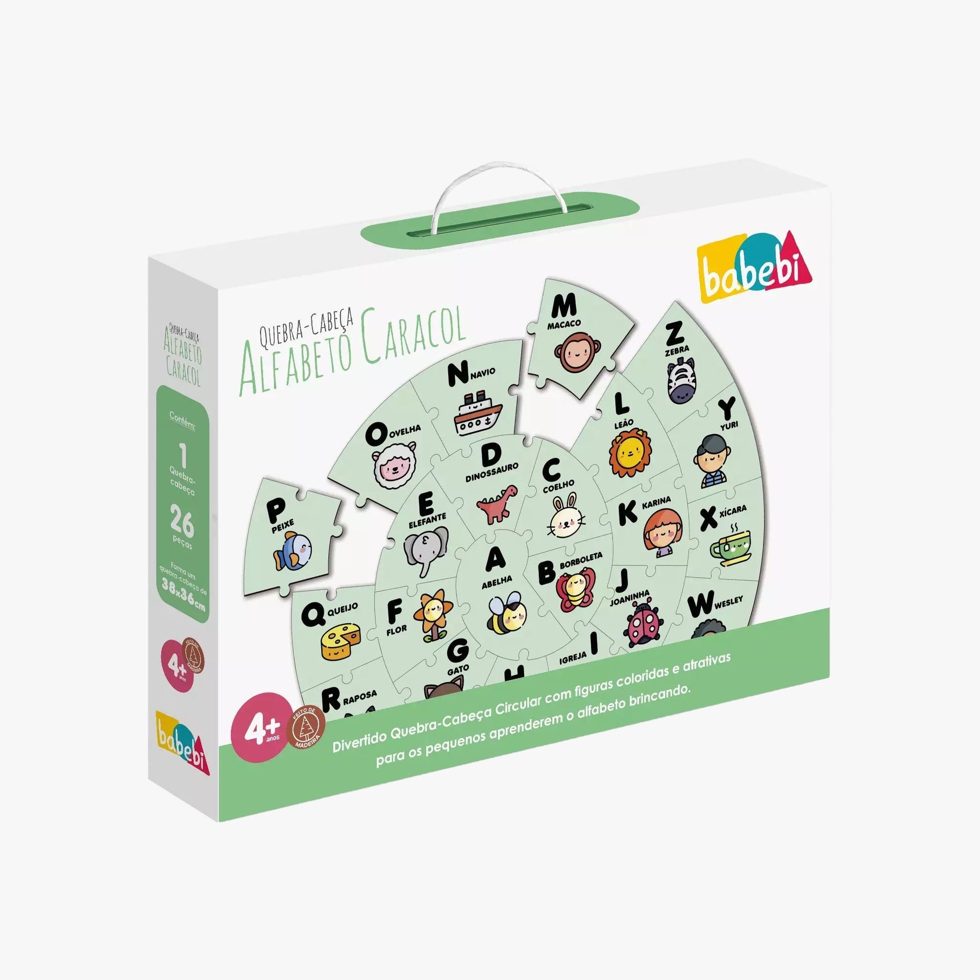 Quebra-Cabeça Educativo Alfabeto Caracol