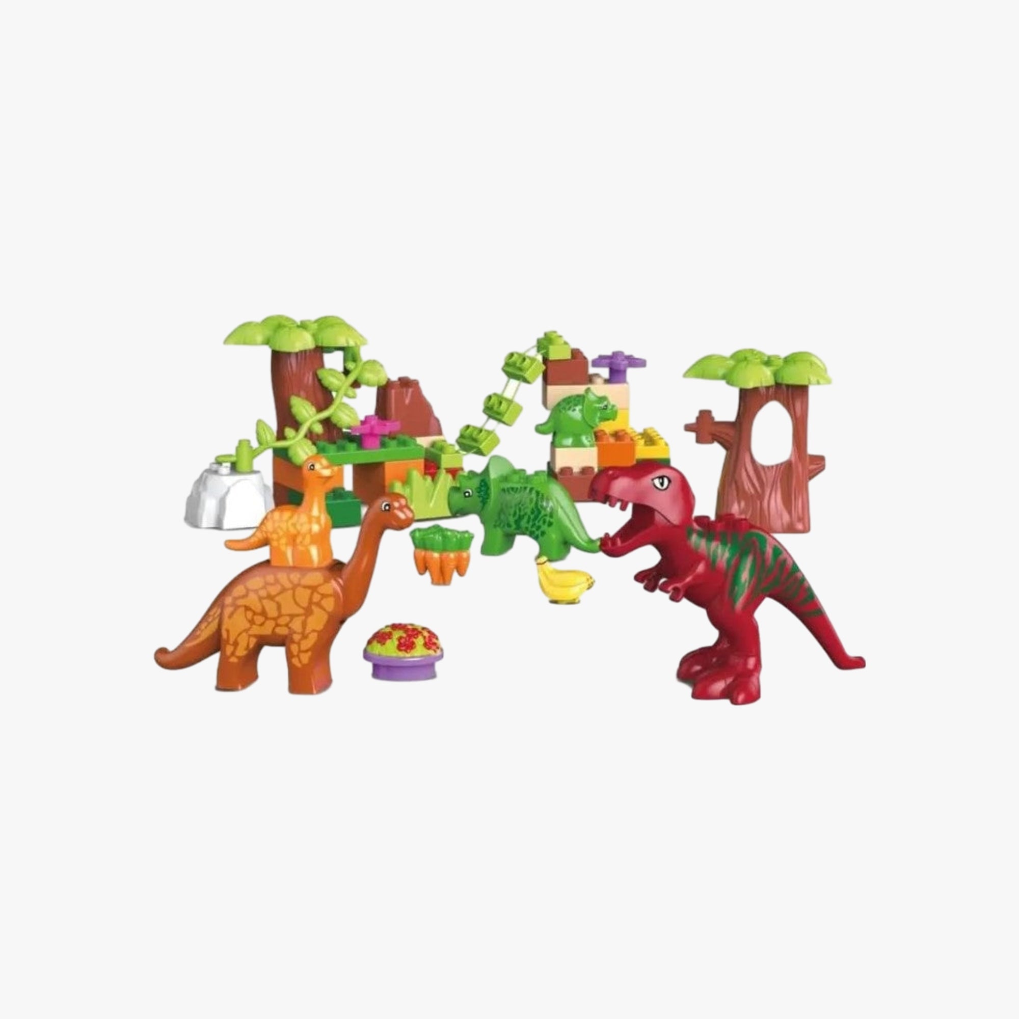 Brinquedo Blocos de Montar Grande Mundo Dinos 40 Peças