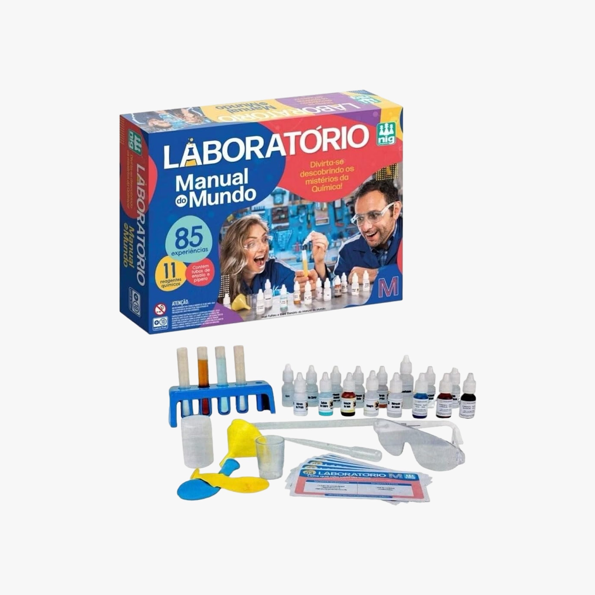 Jogo experiências Laboratório Manual do Mundo
