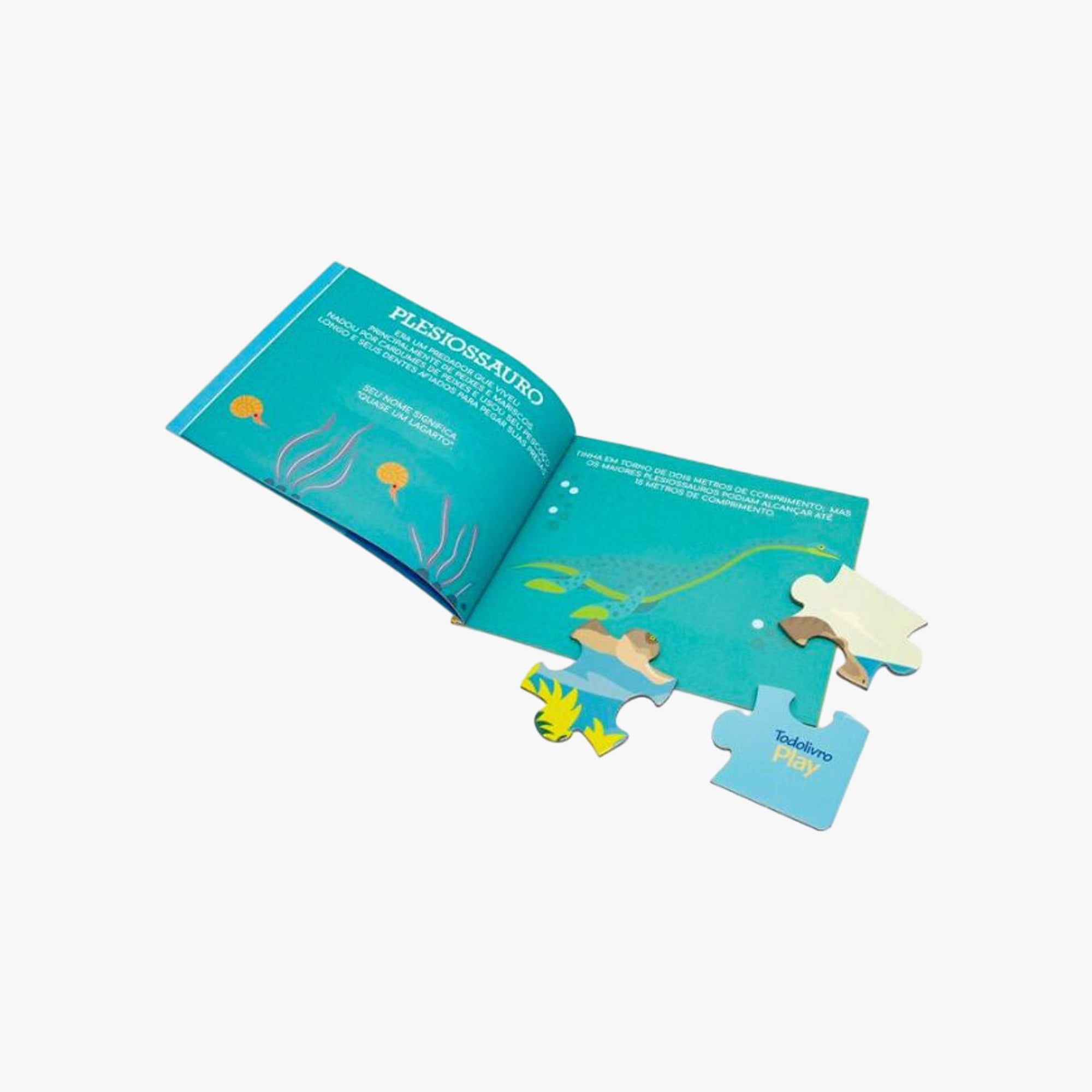Kit Quebra-Cabeça e Livro Dinossauro