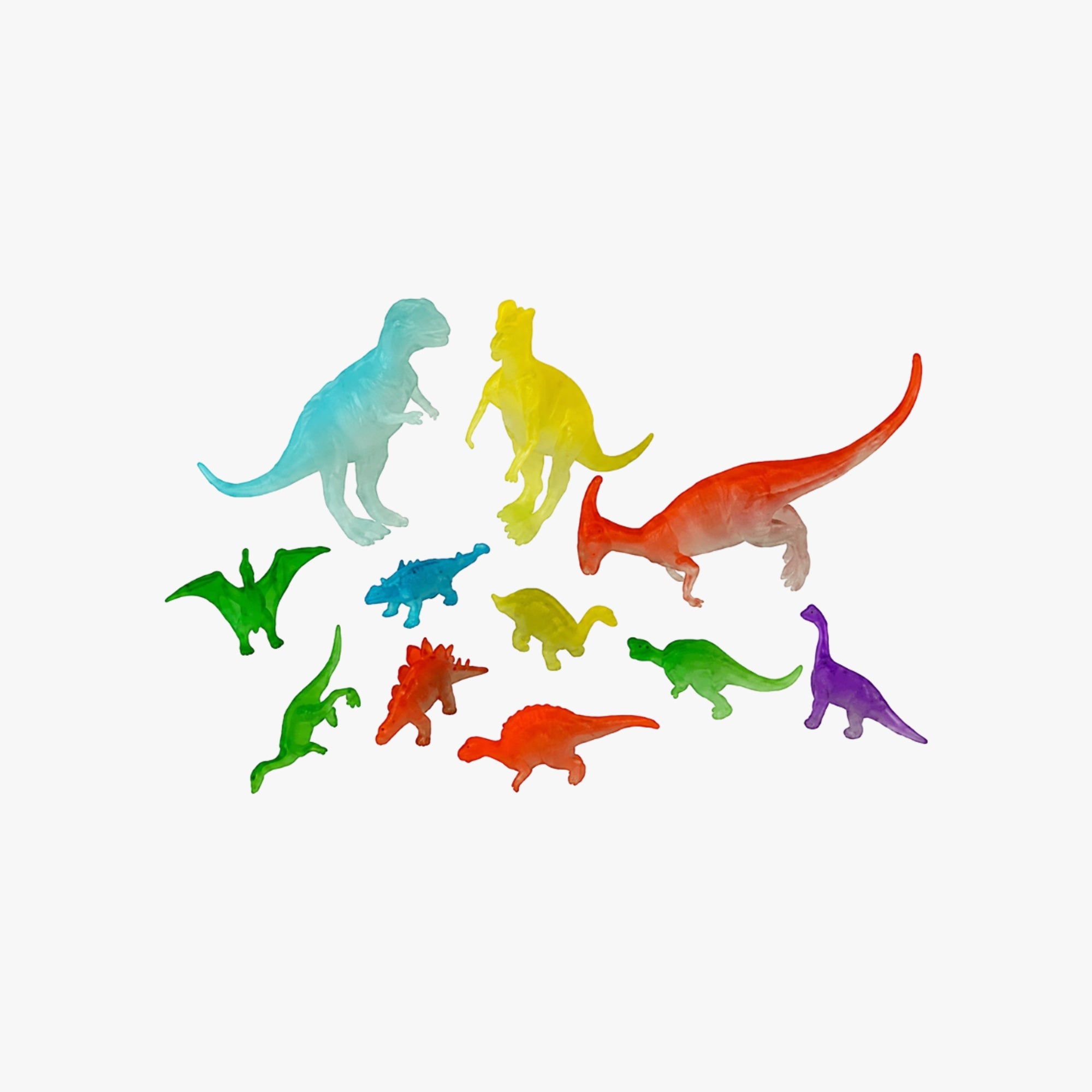 Kit de dinossauros que brilham no escuro 11 peças