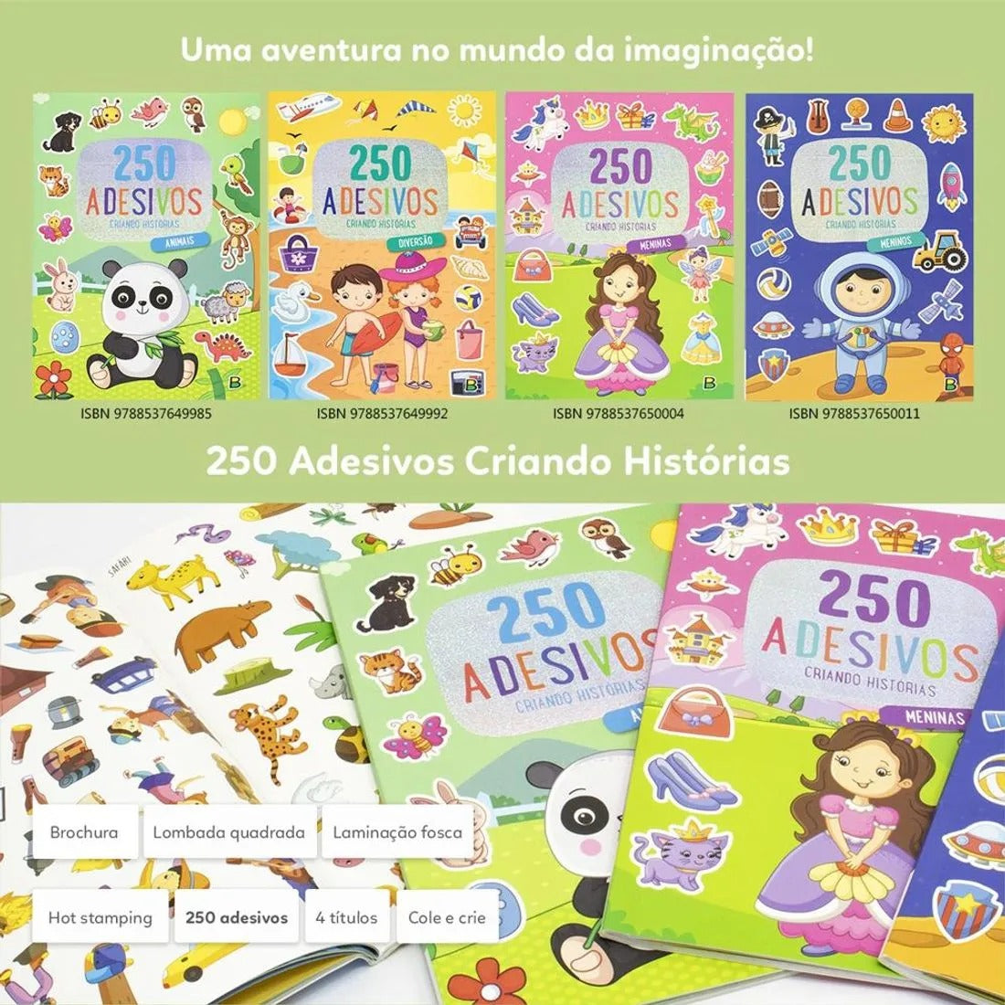 Livro 250 Adesivos - Criando Histórias: Meninas