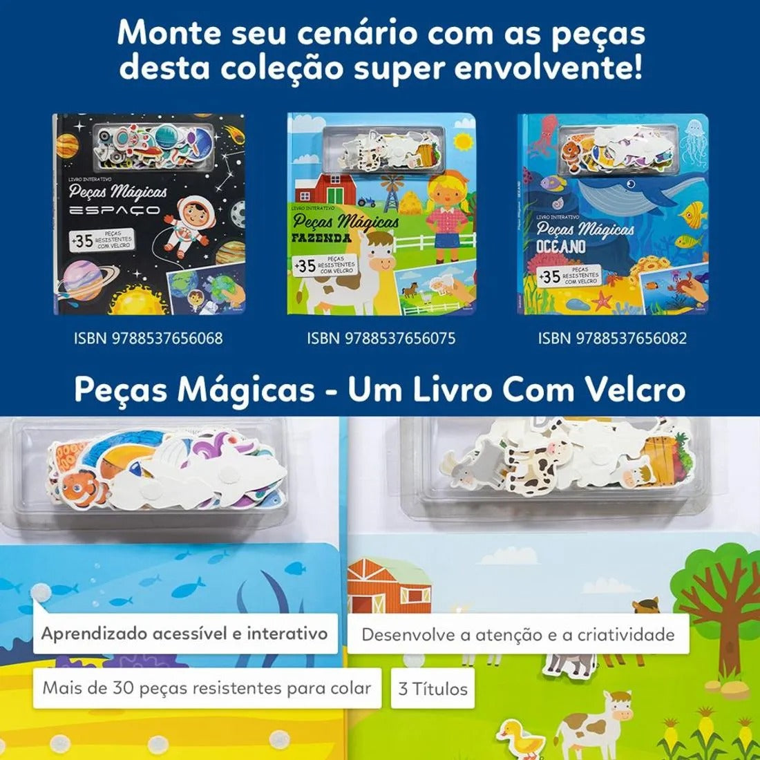 Livro Peças Mágicas - Um livro com velcro: Fazenda