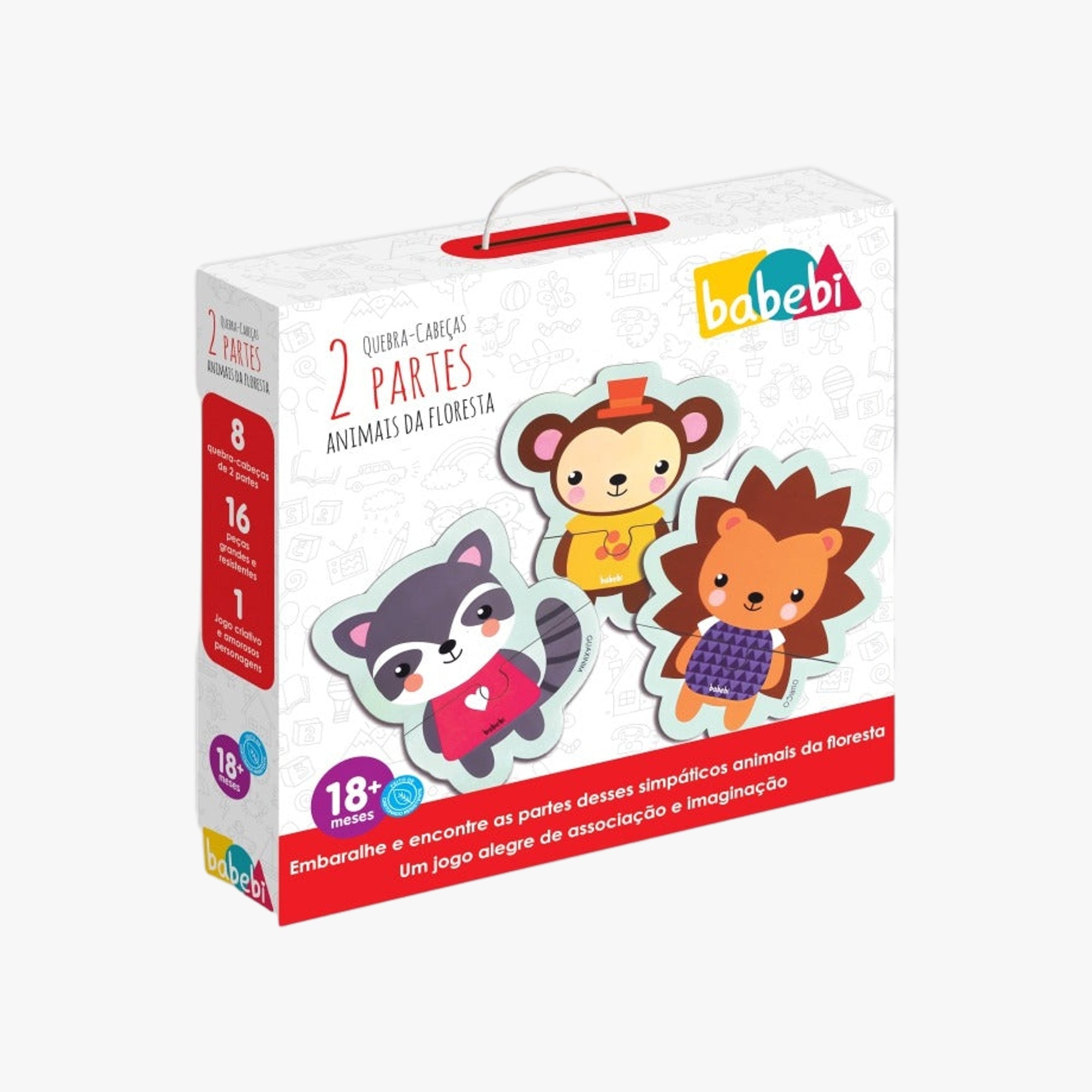 Quebra-Cabeça 2 partes Animais da Floresta