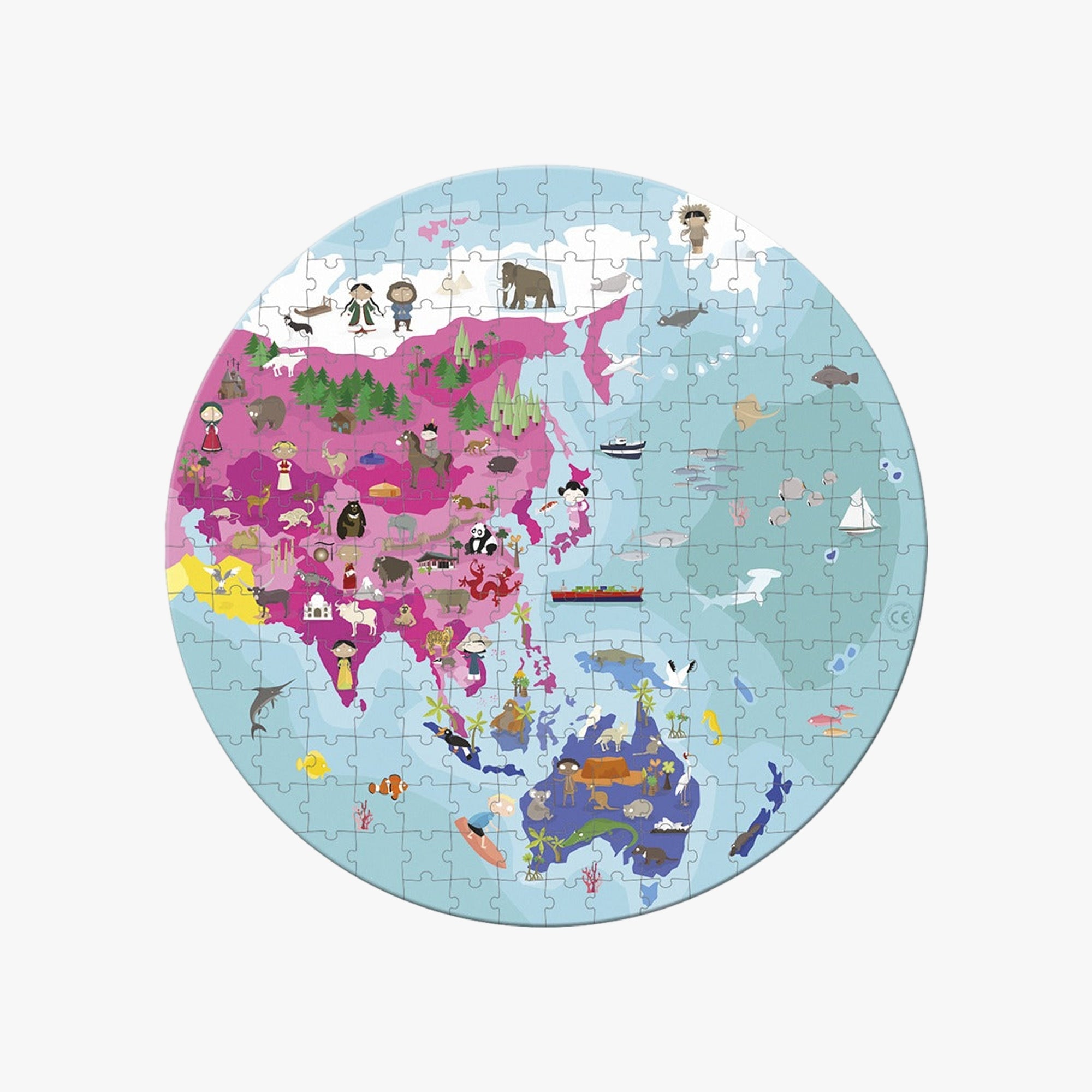 Quebra-Cabeça Mapa Mundi Dupla Face 208 Peças