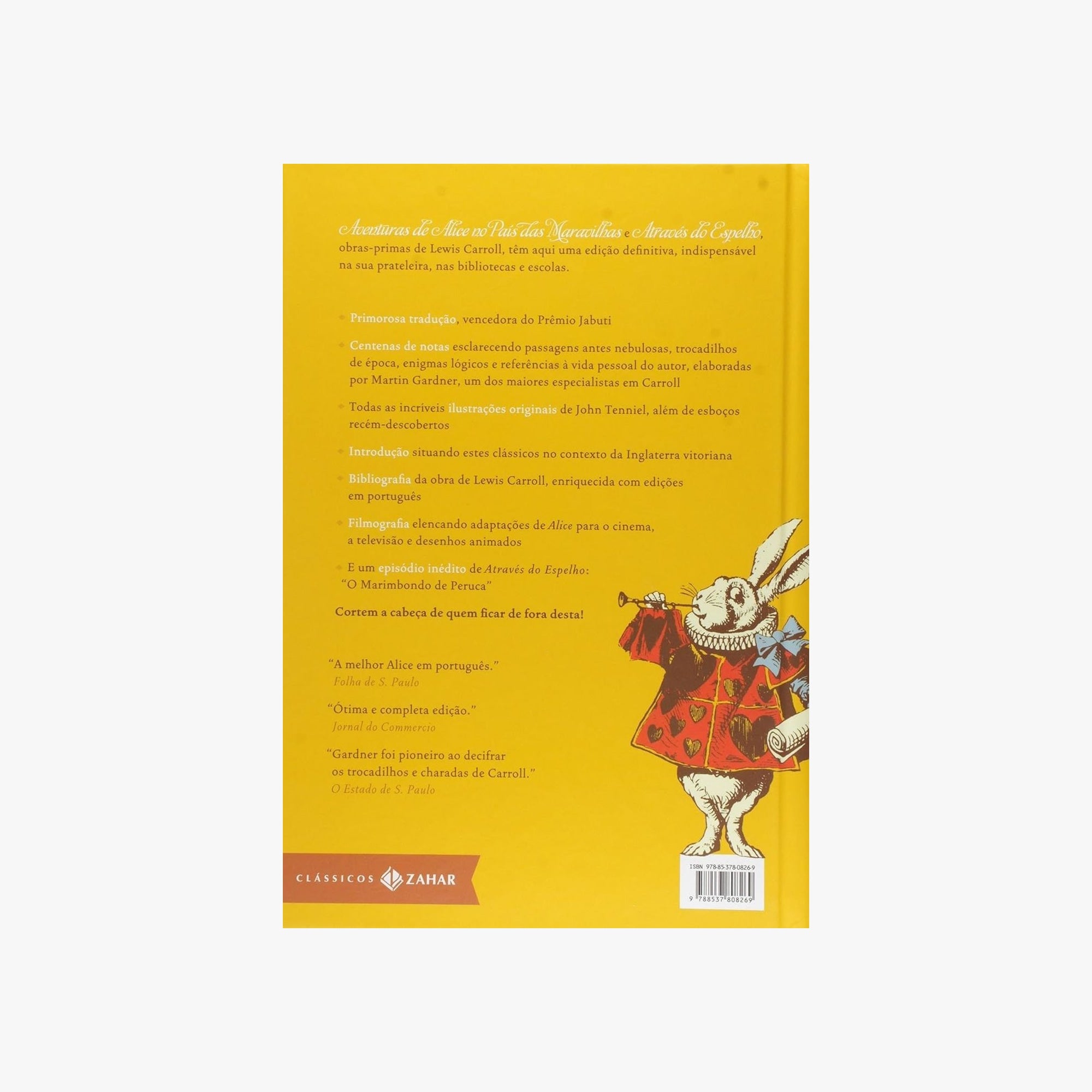 Livro Alice no País das Maravilhas Clássicos Zahar