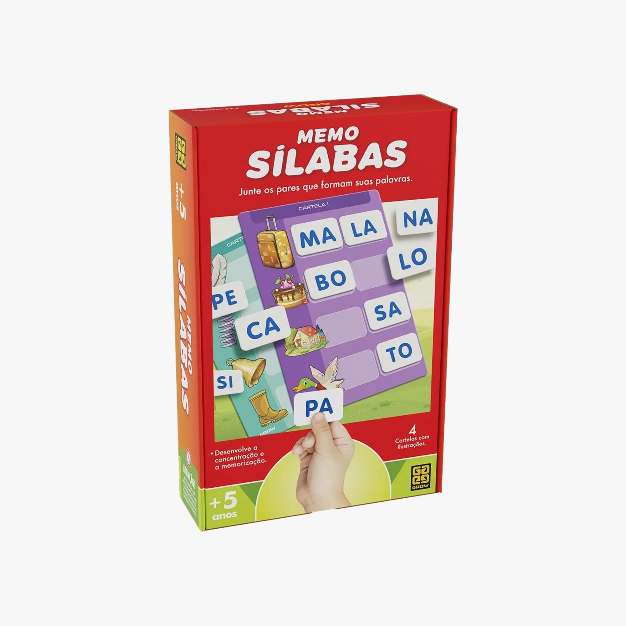 Jogo da Memória Pedagógico Sílabas 40 Pares