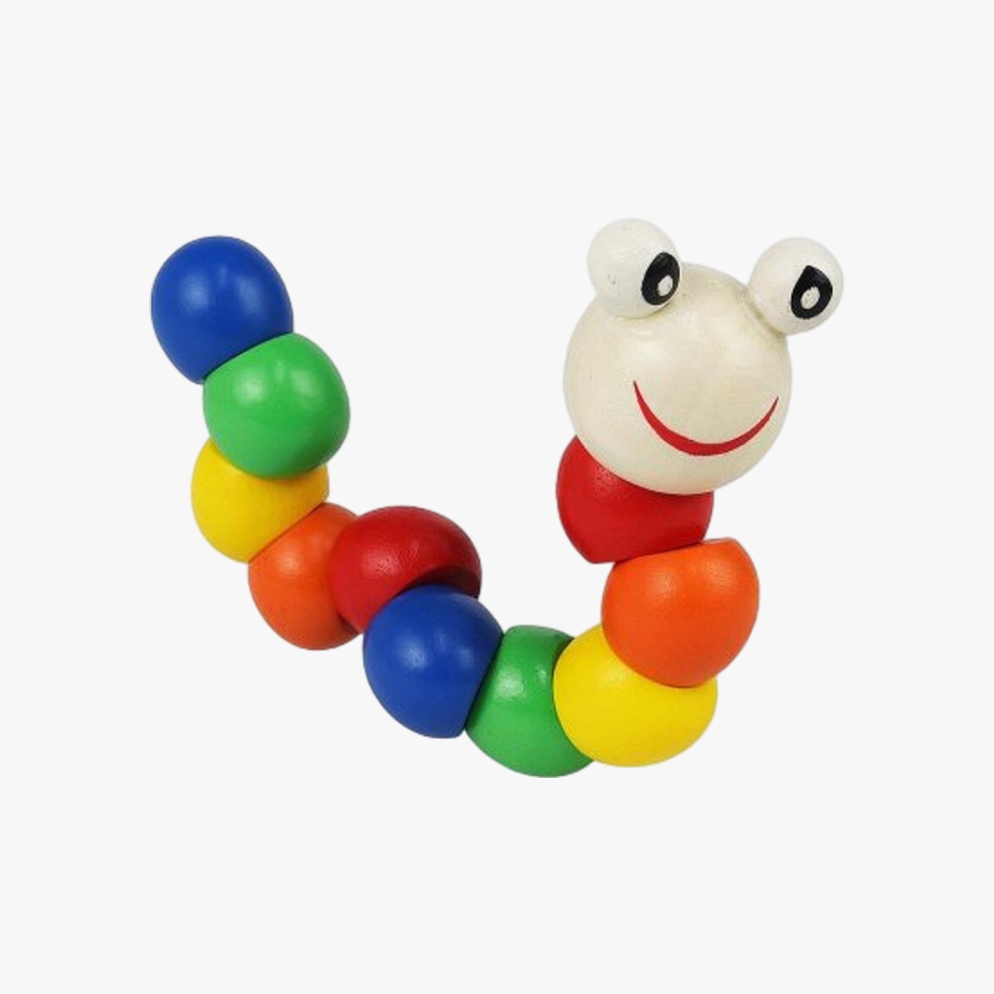 Brinquedo Educativo Minhoca de Madeira Colorida