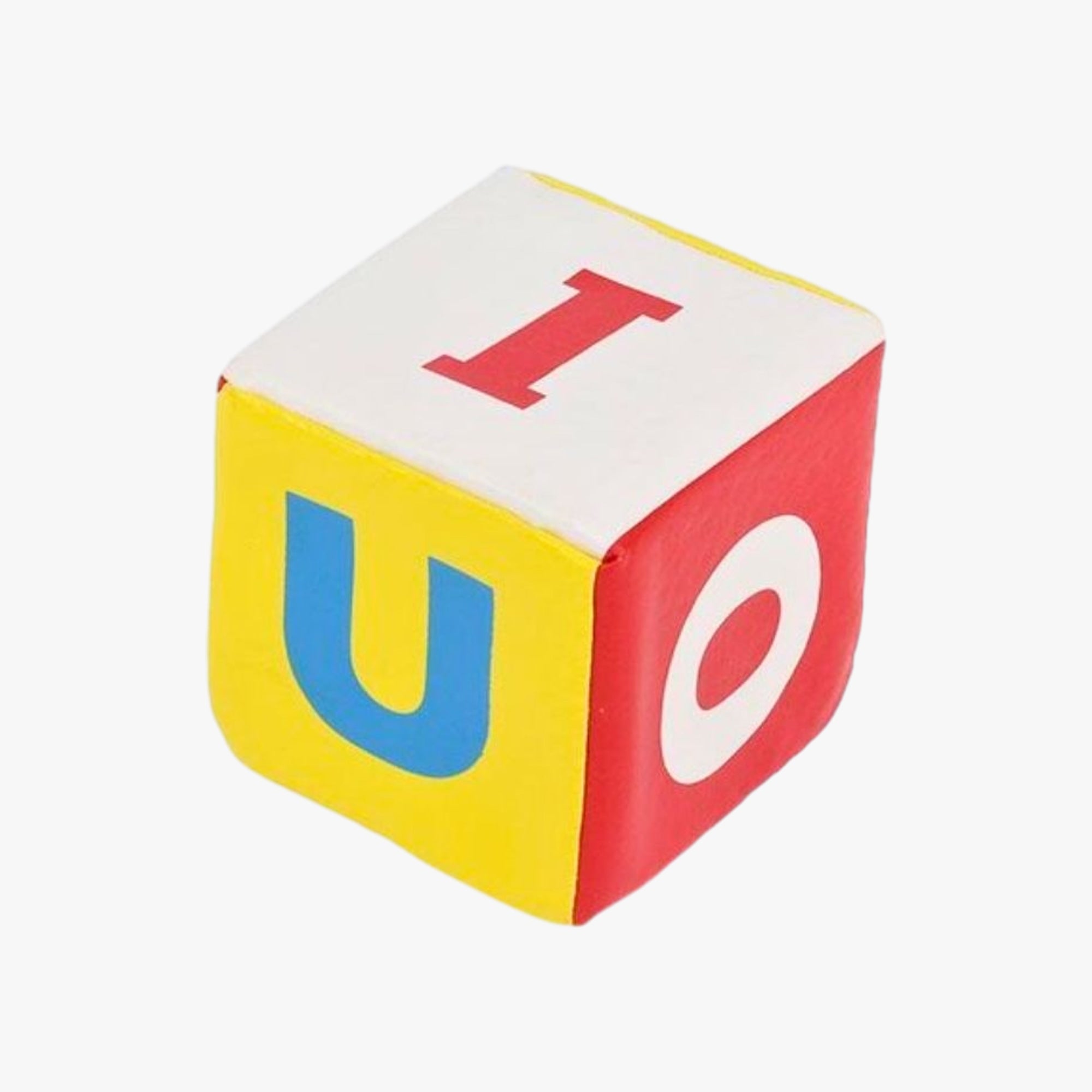 Dado Chocalho para Bebê 8,5cm com Letras Coloridas