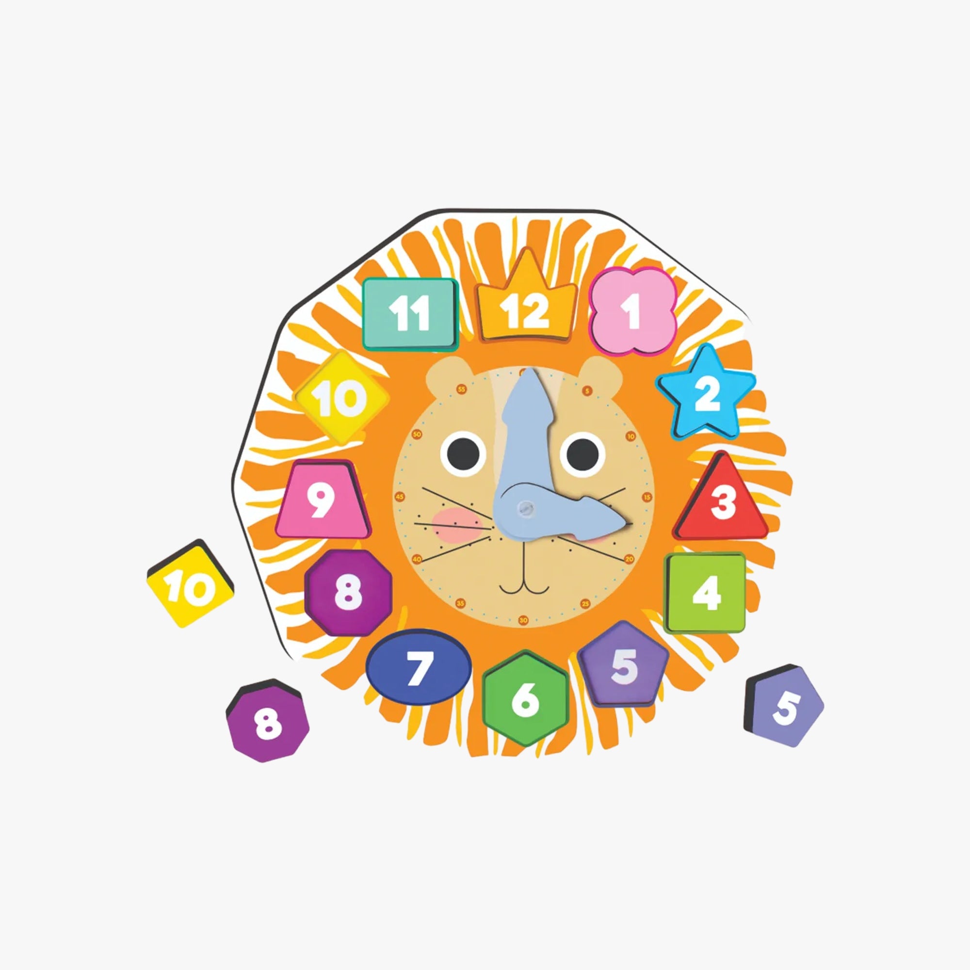Brinquedo Educativo Aprendendo as Horas Montessori Leão