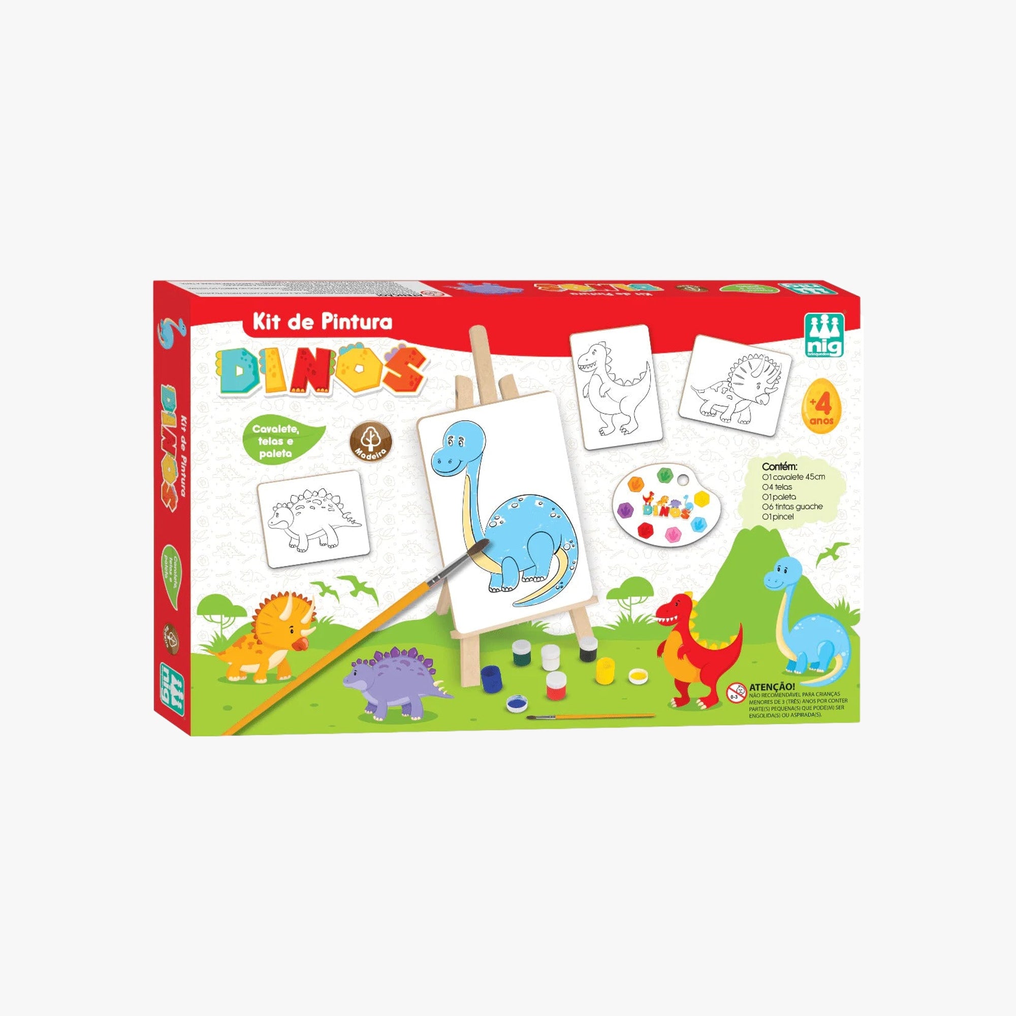 Kit Pintura Dinos com Cavalete