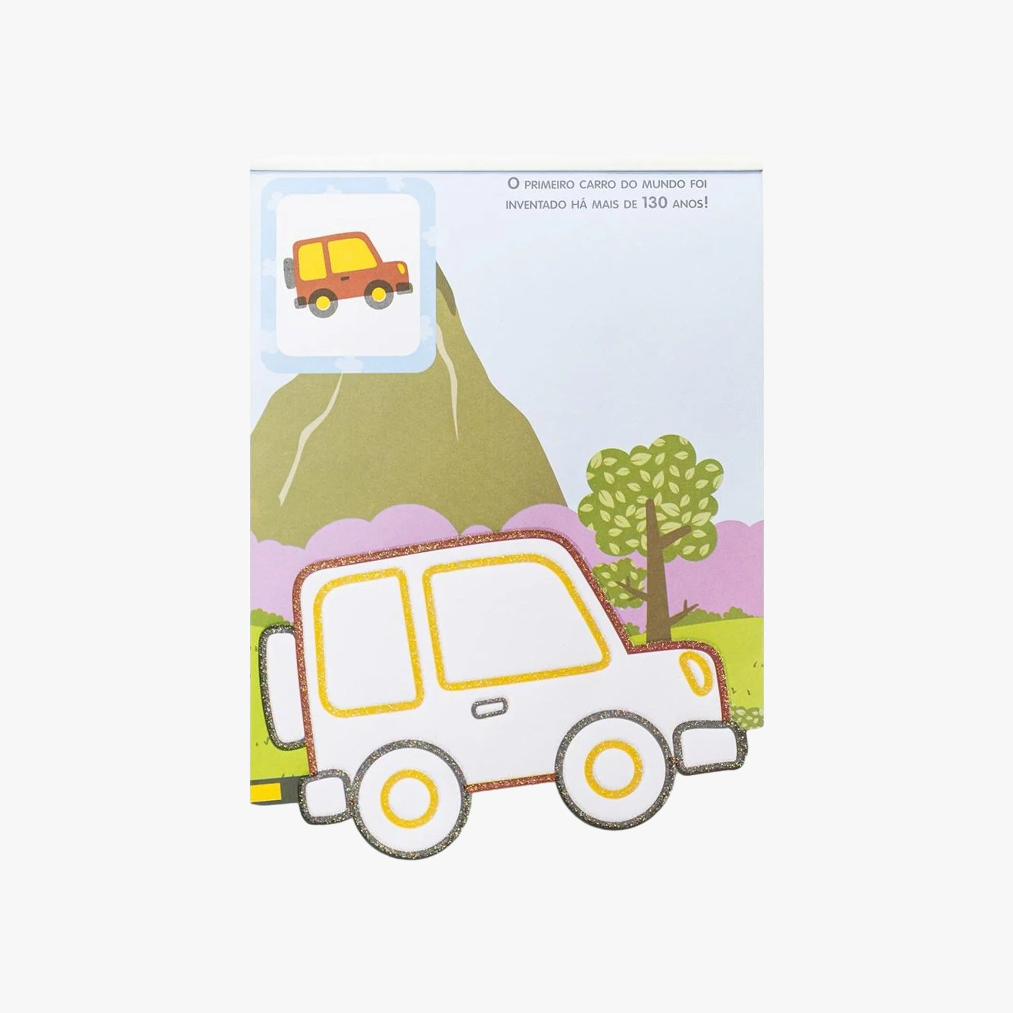 Livro-pad de colorir com Glitter: Veículos