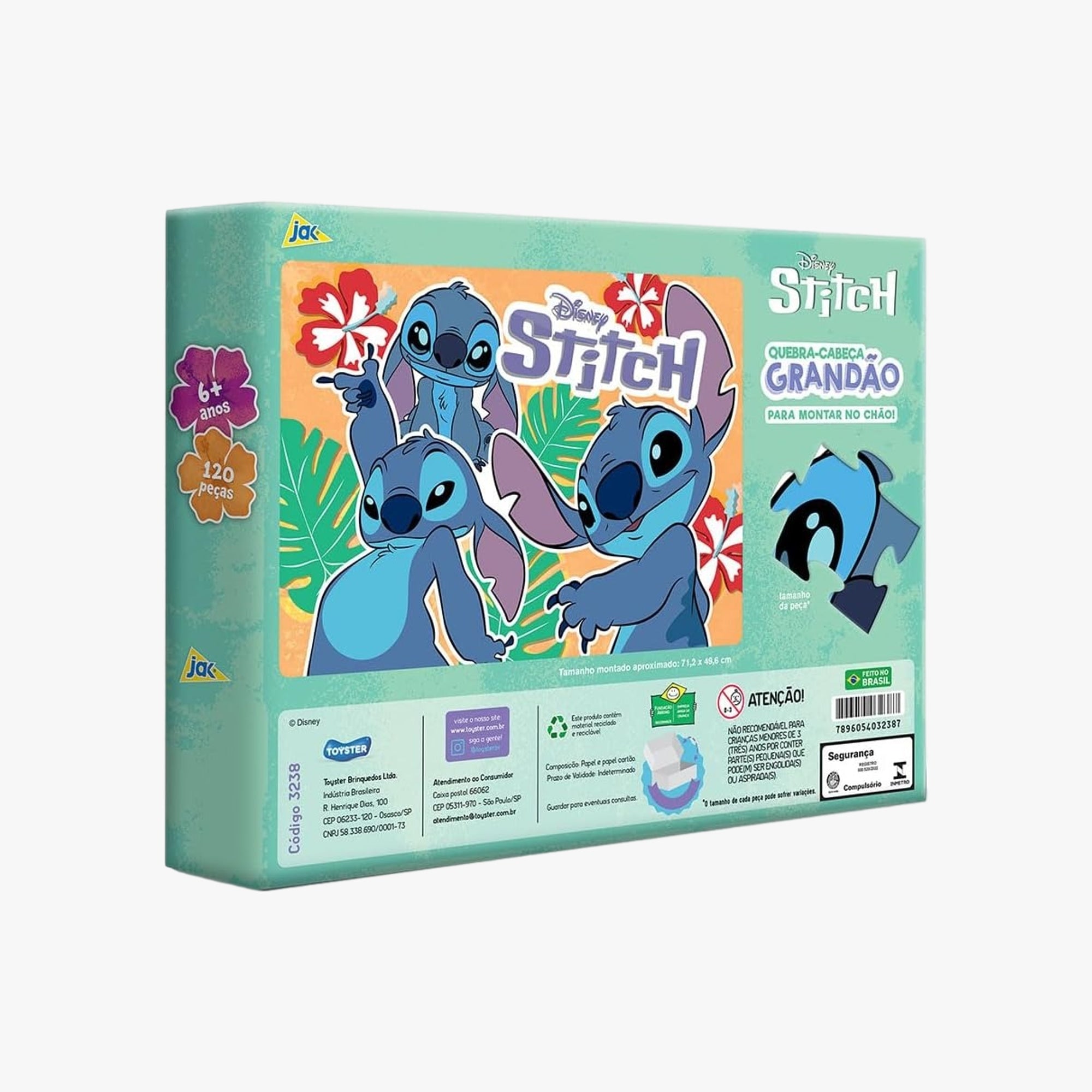 Quebra-Cabeça Infantil Grandão 120 Peças Stitch